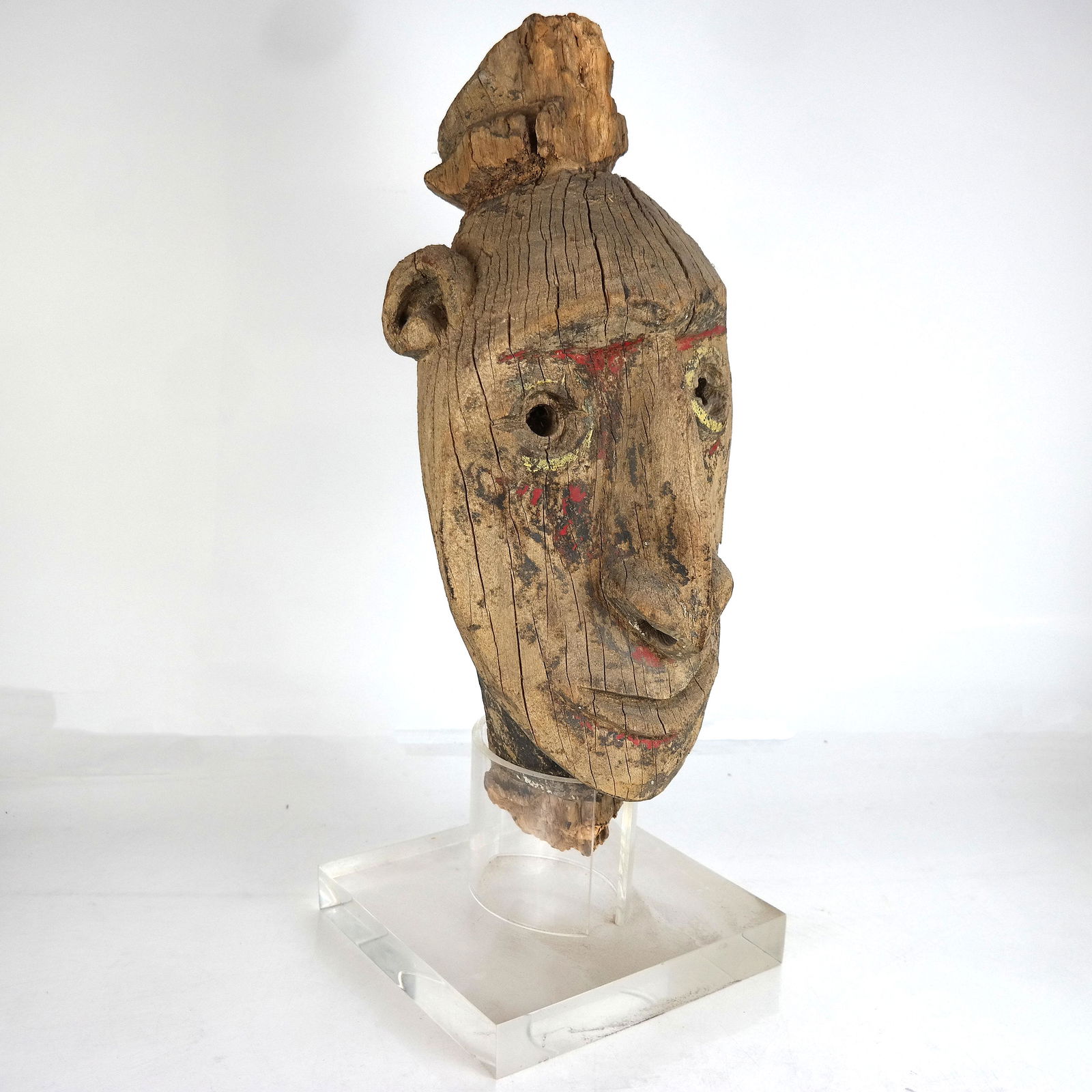African Carved Wood Sculpture of a Head (1 of 9)
