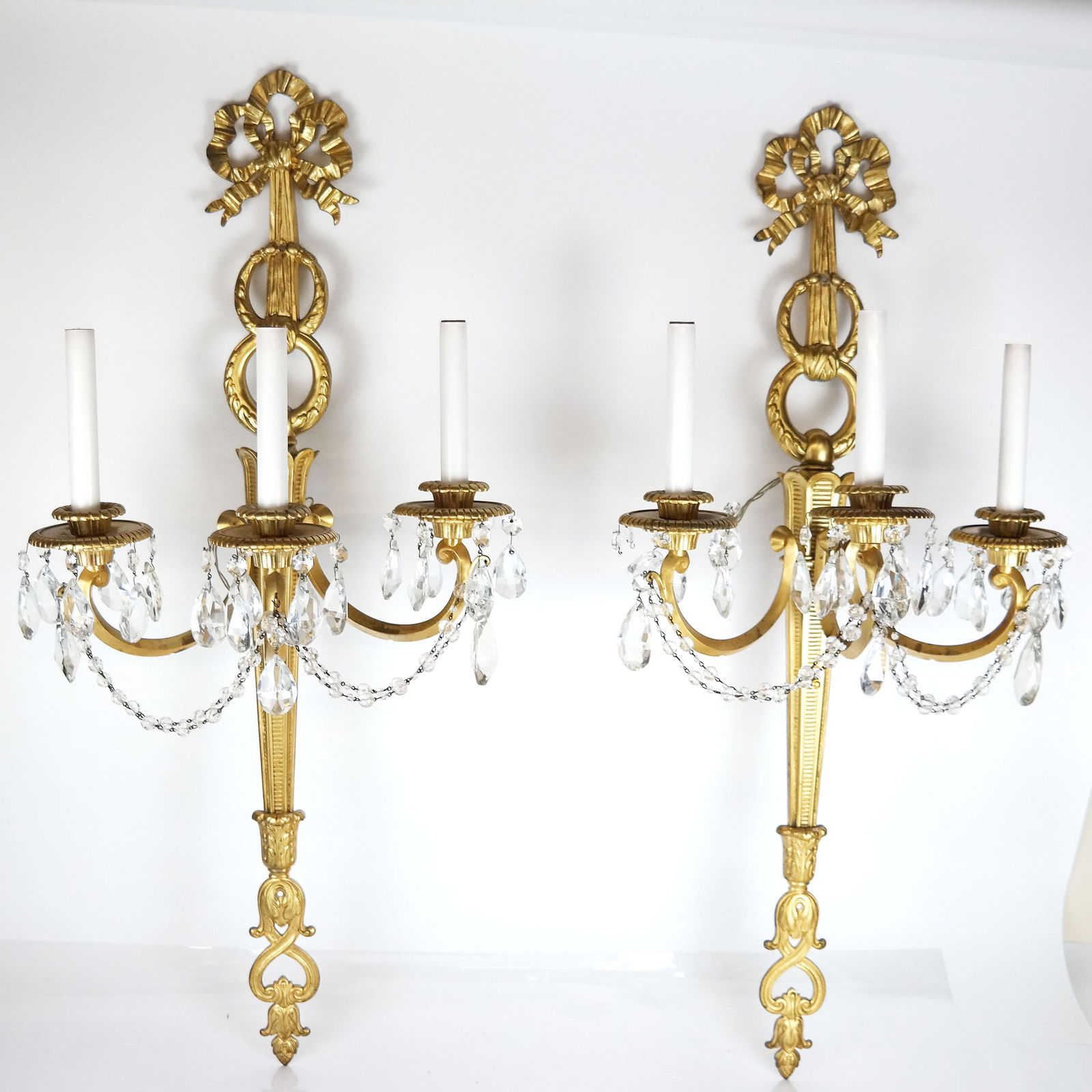 Pair of Louis XVI-Style Gilt Bronze Sconces (1 of 16)