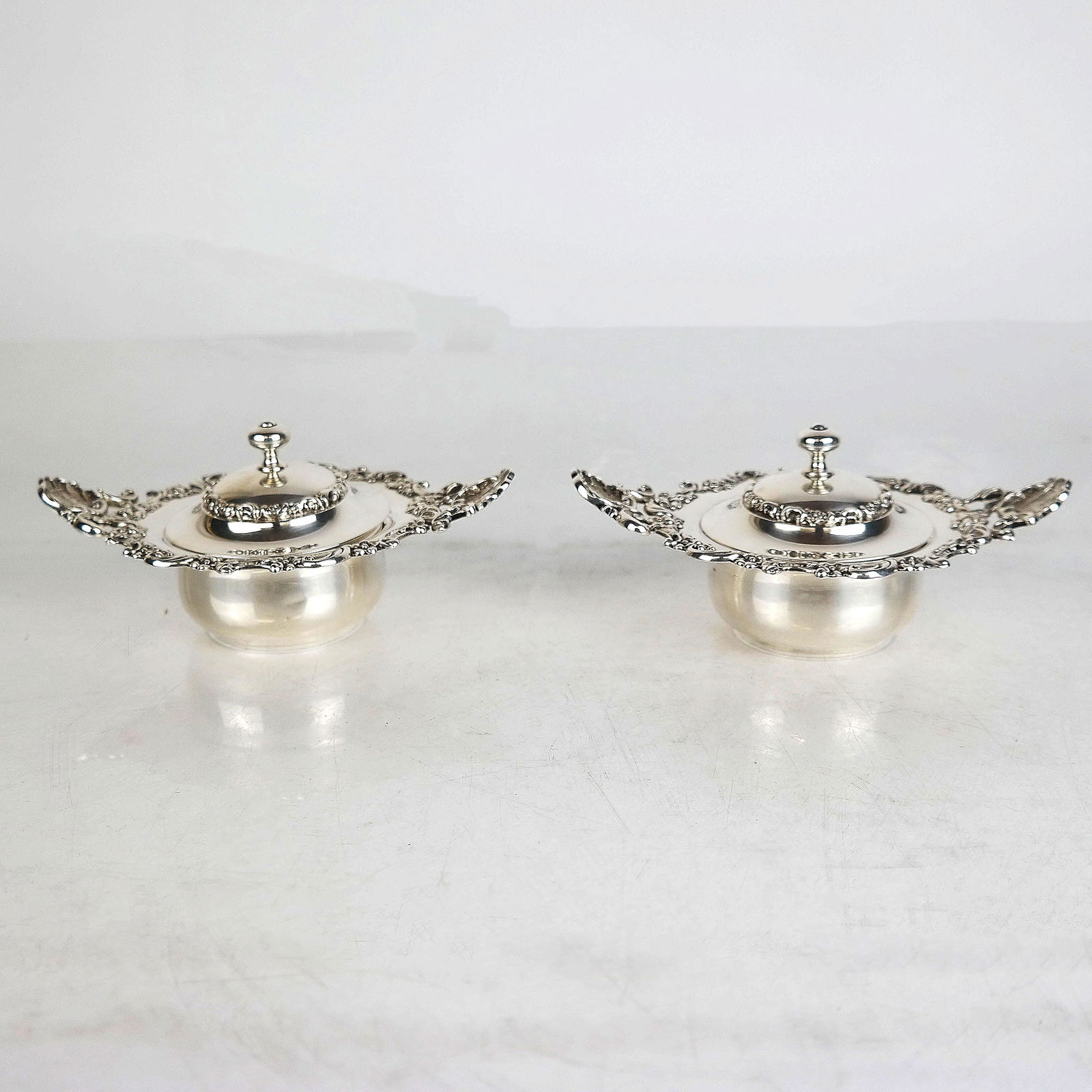 Pair of Georgian-Style Sterling Mini Bowls (1 of 8)