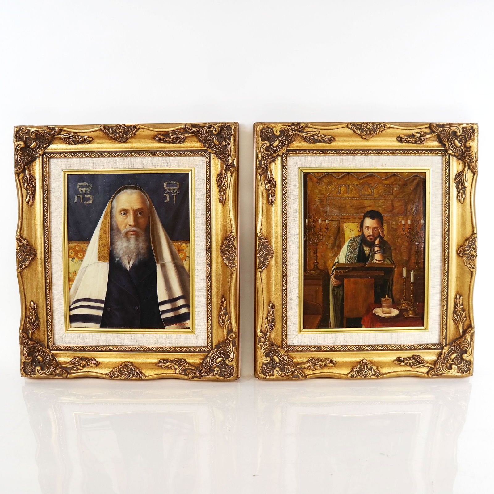 Pair of Oil on Panel Judaica Paintings (1 of 17)