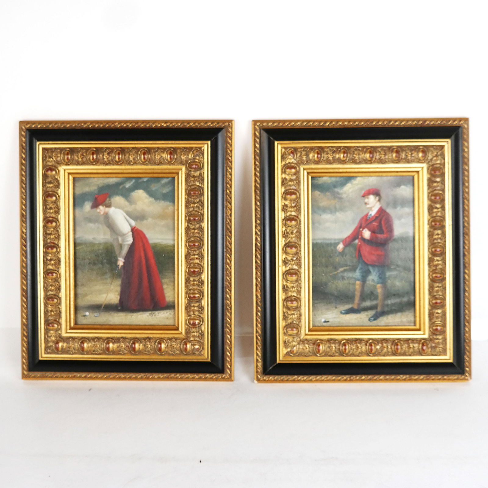 Man & Woman - Two Unsigned Oil on Panel Works (1 of 6)