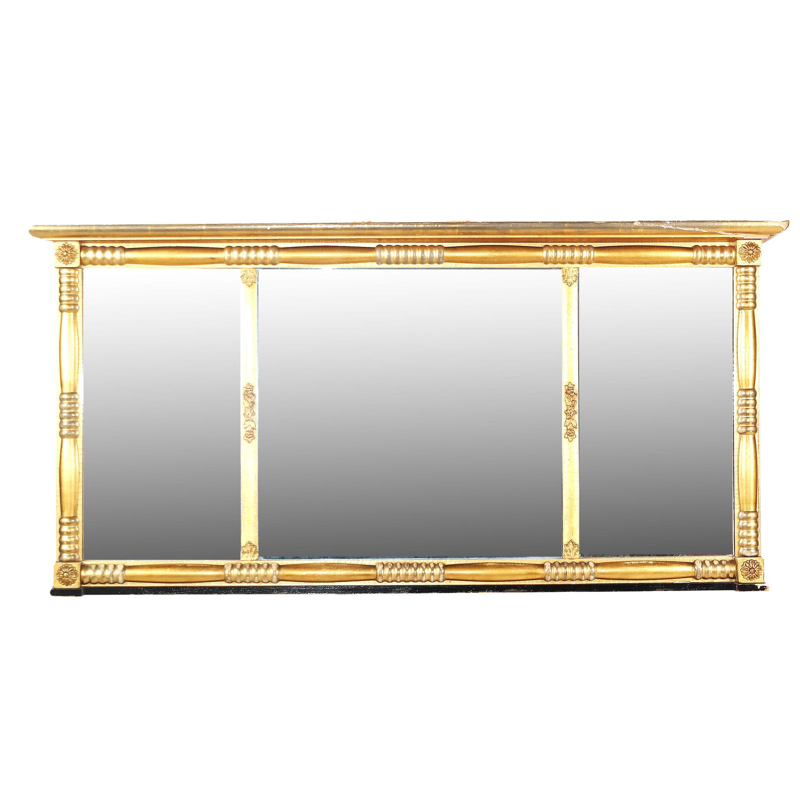 Gilt 3-Panel Overmantel Mirror (1 of 9)