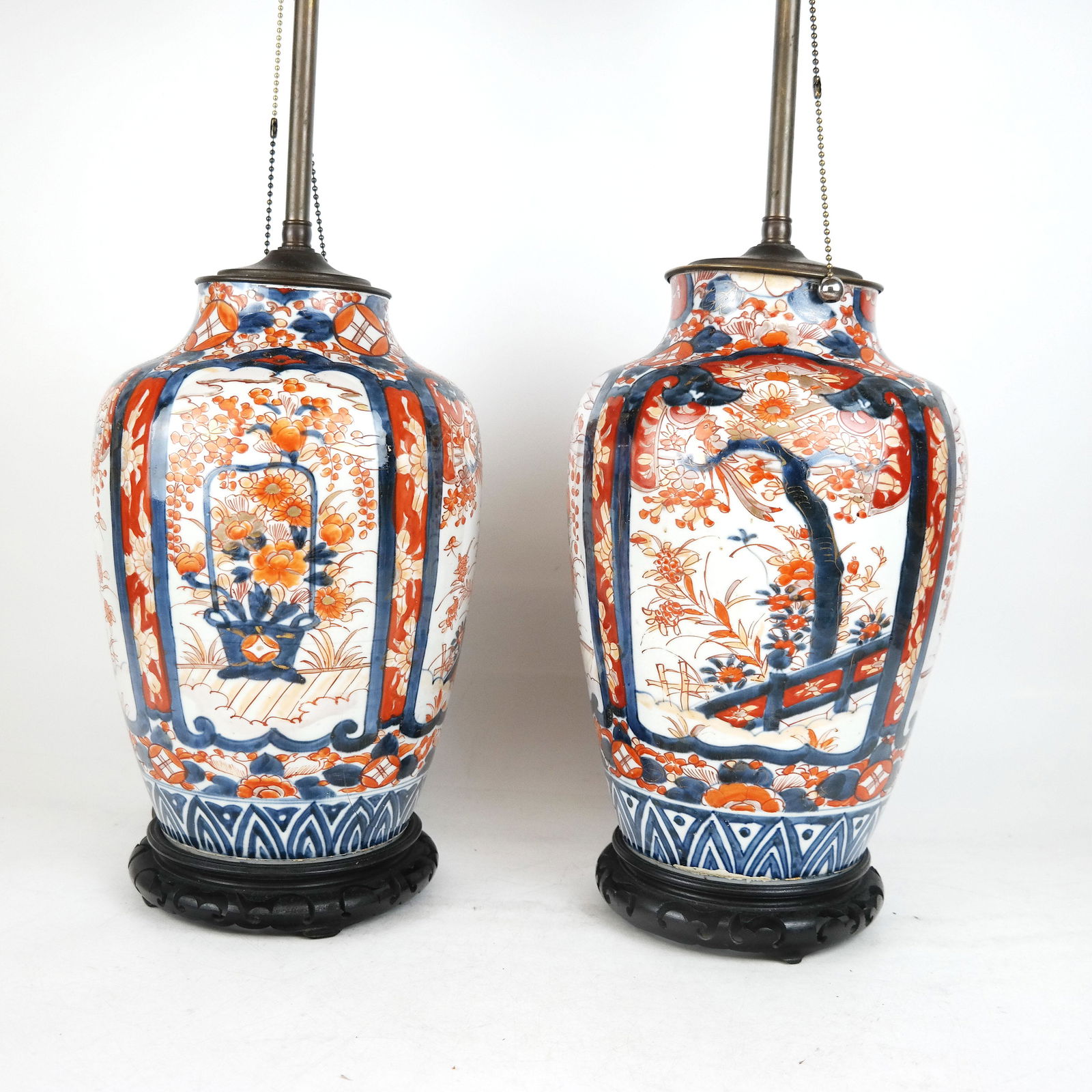 Pair of Imari-Style Vases as Lamps (1 of 8)