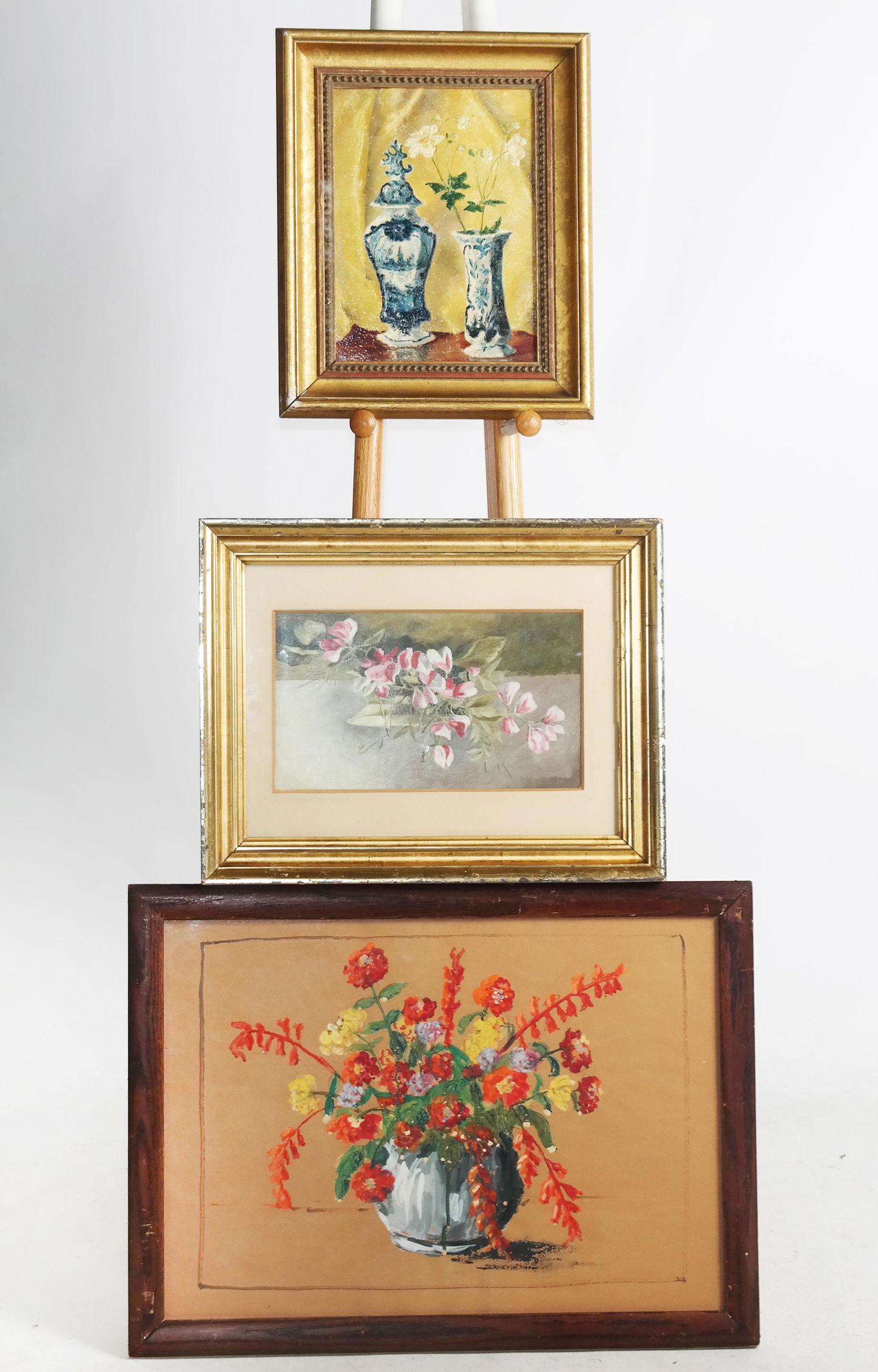 Three Framed Floral Still Lifes, Framed (1 of 9)