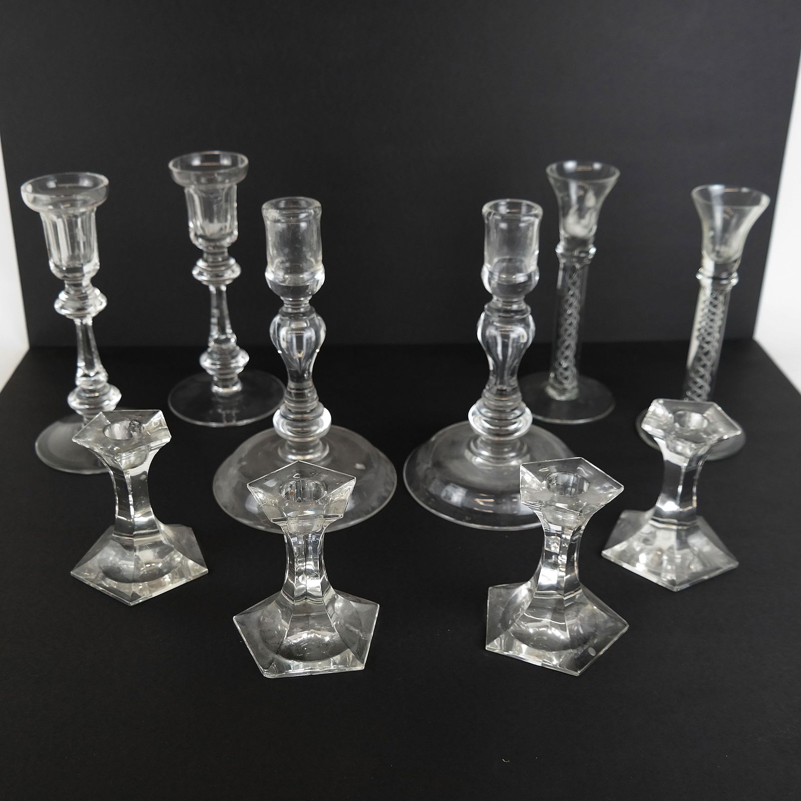5 Pairs of Crystal & Glass Candlesticks (1 of 11)