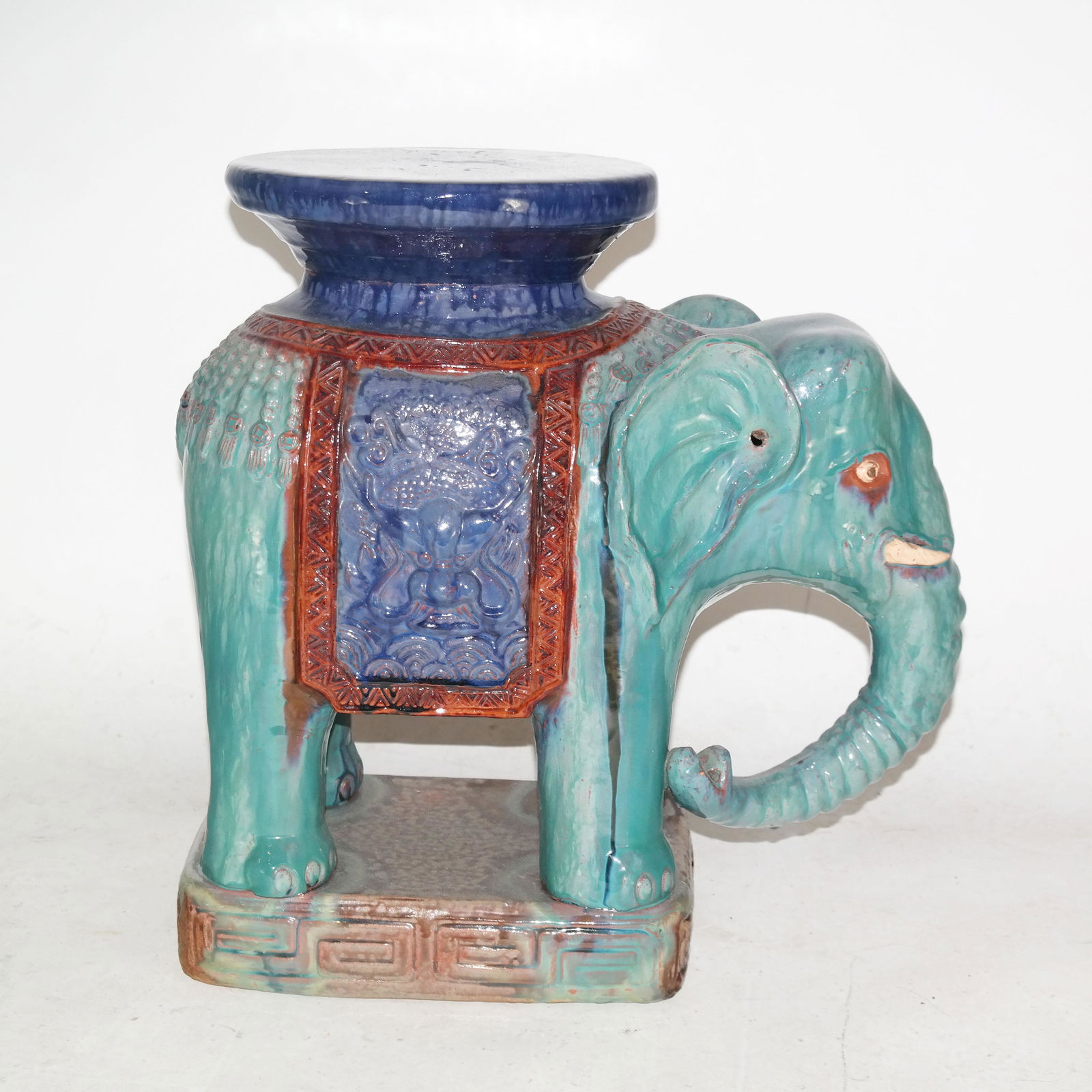 Asian Ceramic Elephant Garden Seat (1 of 8)