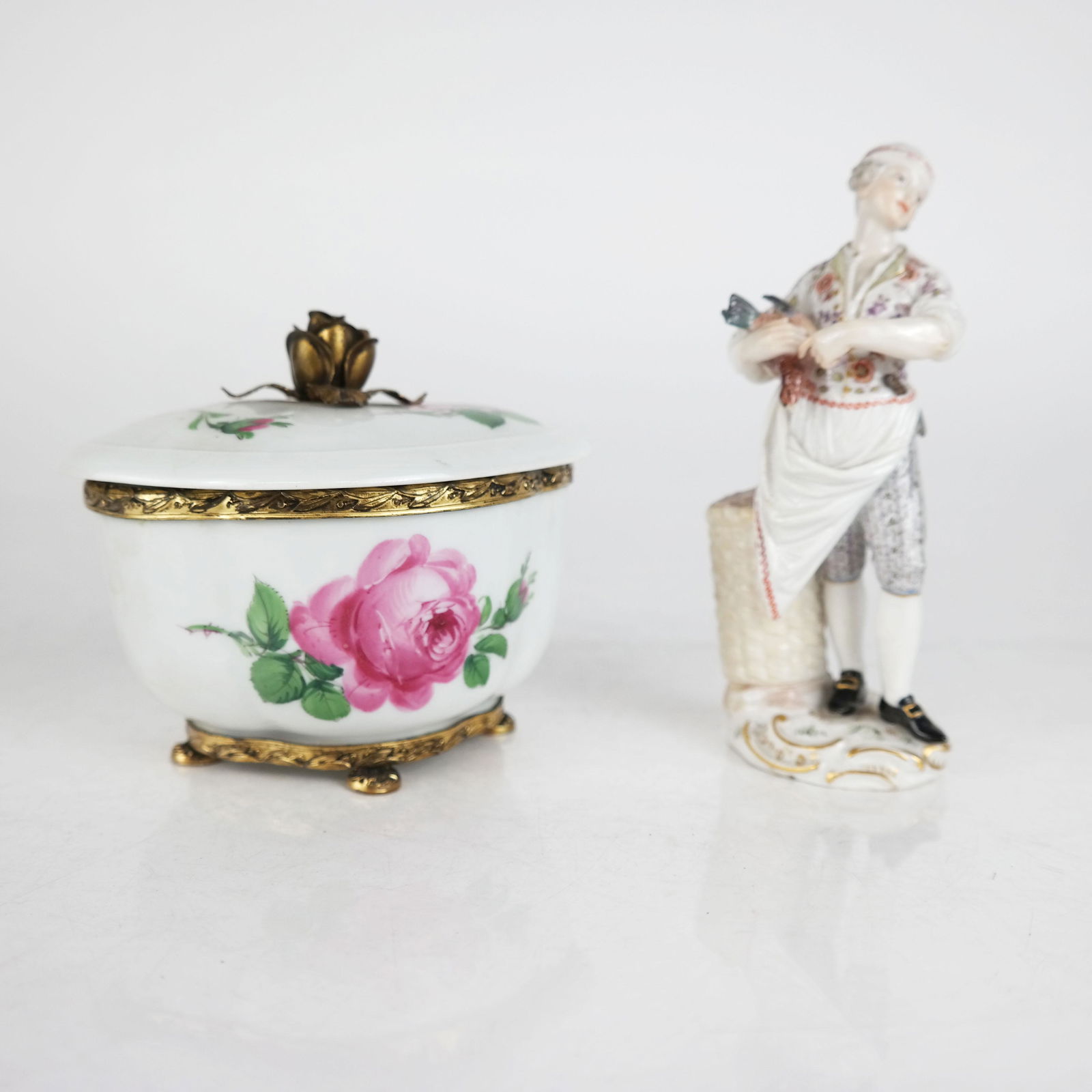 Two Meissen Items: Figure & Covered Bowl (1 of 12)