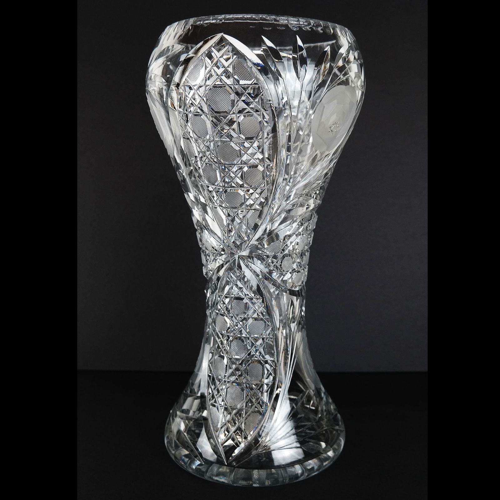 Vintage Etched and Cut Crystal Vase (1 of 7)