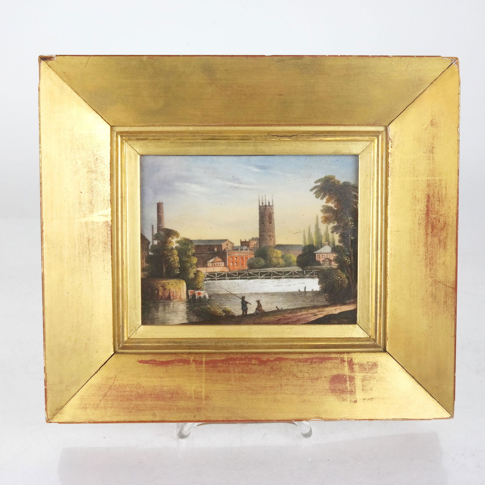 Antique Framed Porcelain Plaque "Derby" (1 of 11)