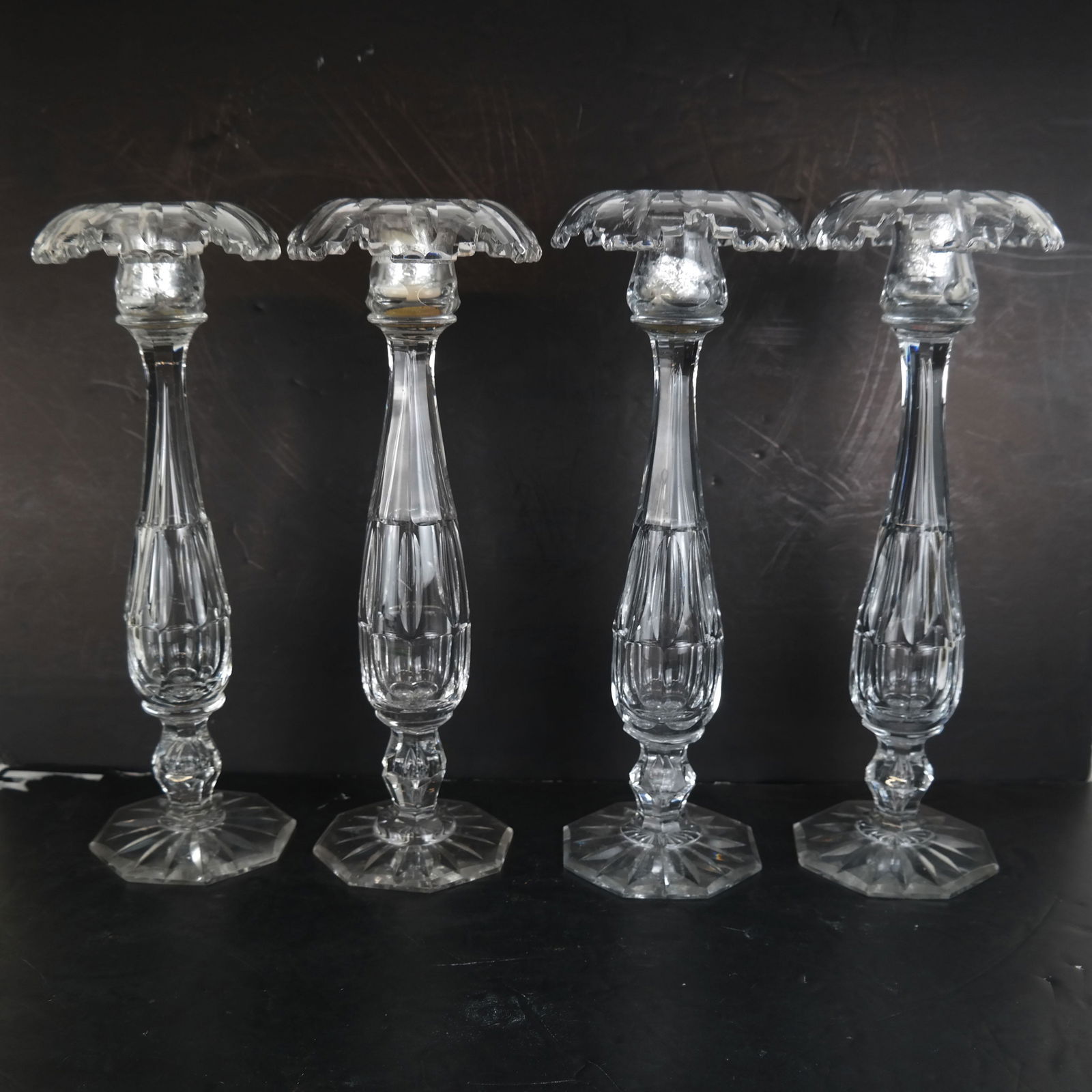 Set of Four Crystal Candlesticks (1 of 9)