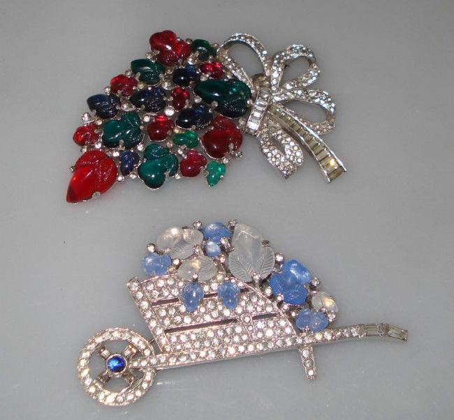 Trifari Colored Stone Brooches