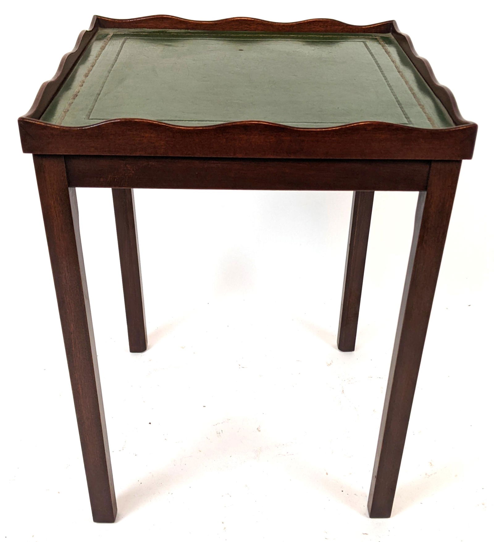 Antique Mahogany Leather Top Side Table (1 of 7)