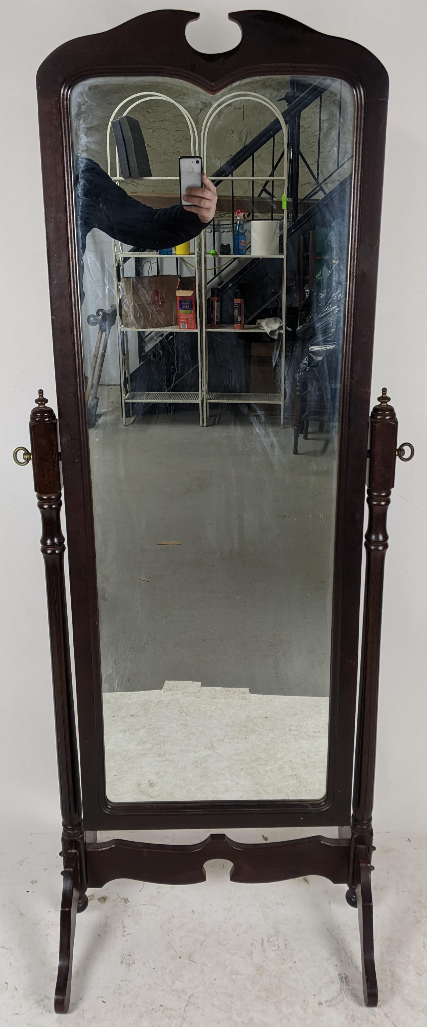 American Mahogany Swinging Cheval Mirror (1 of 10)