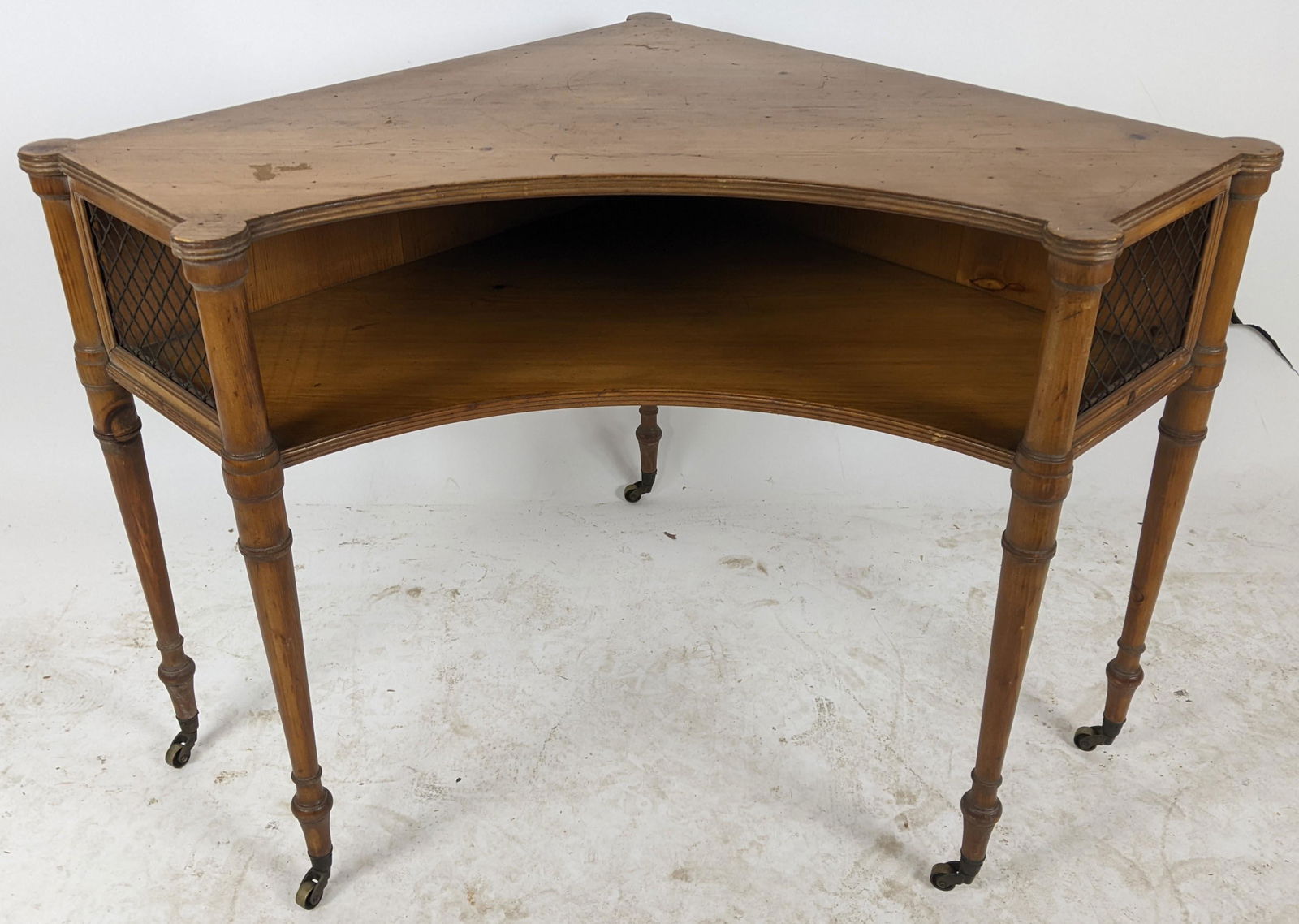 Regency-Style Walnut Corner Cabinet (1 of 8)