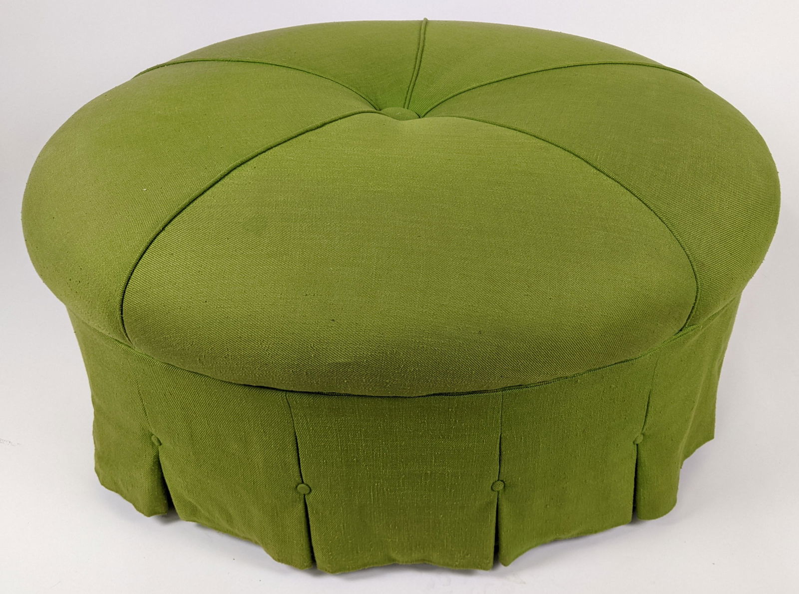 20th C. Green Upholstered Ottoman (1 of 8)