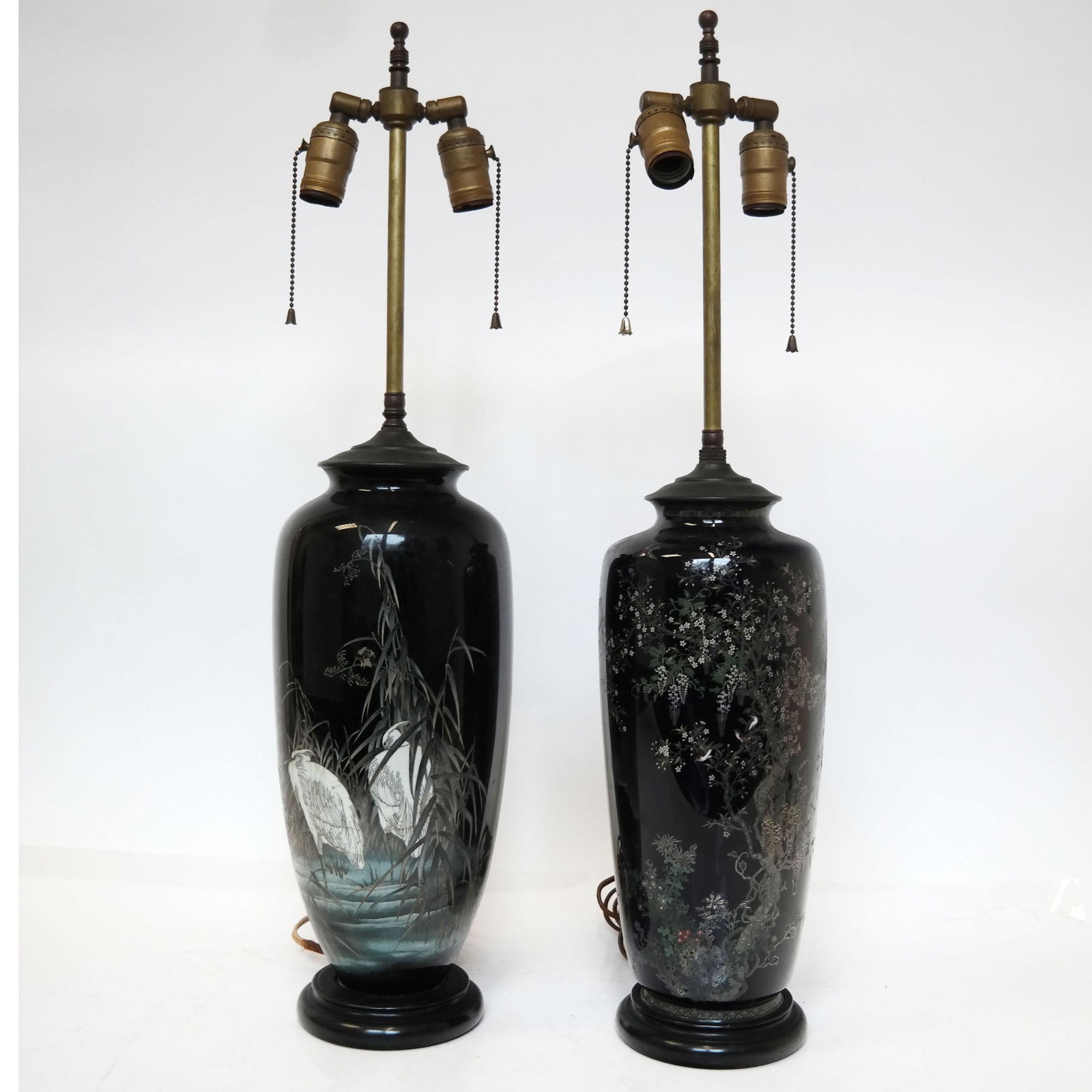 Two Chinese Cloisonne Vase Lamps (1 of 9)