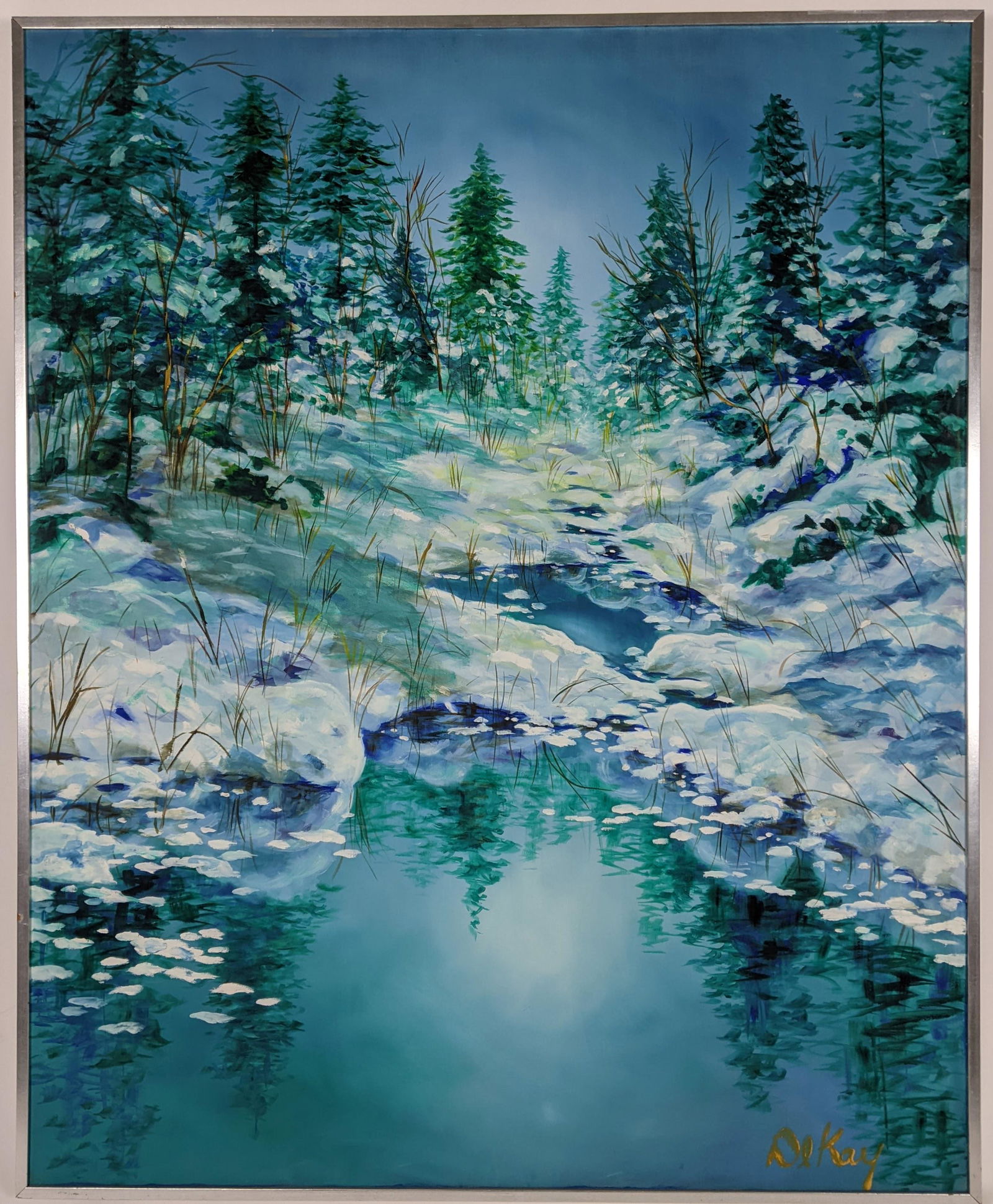 DE KAY: Winter Scene - Oil Painting (1 of 11)