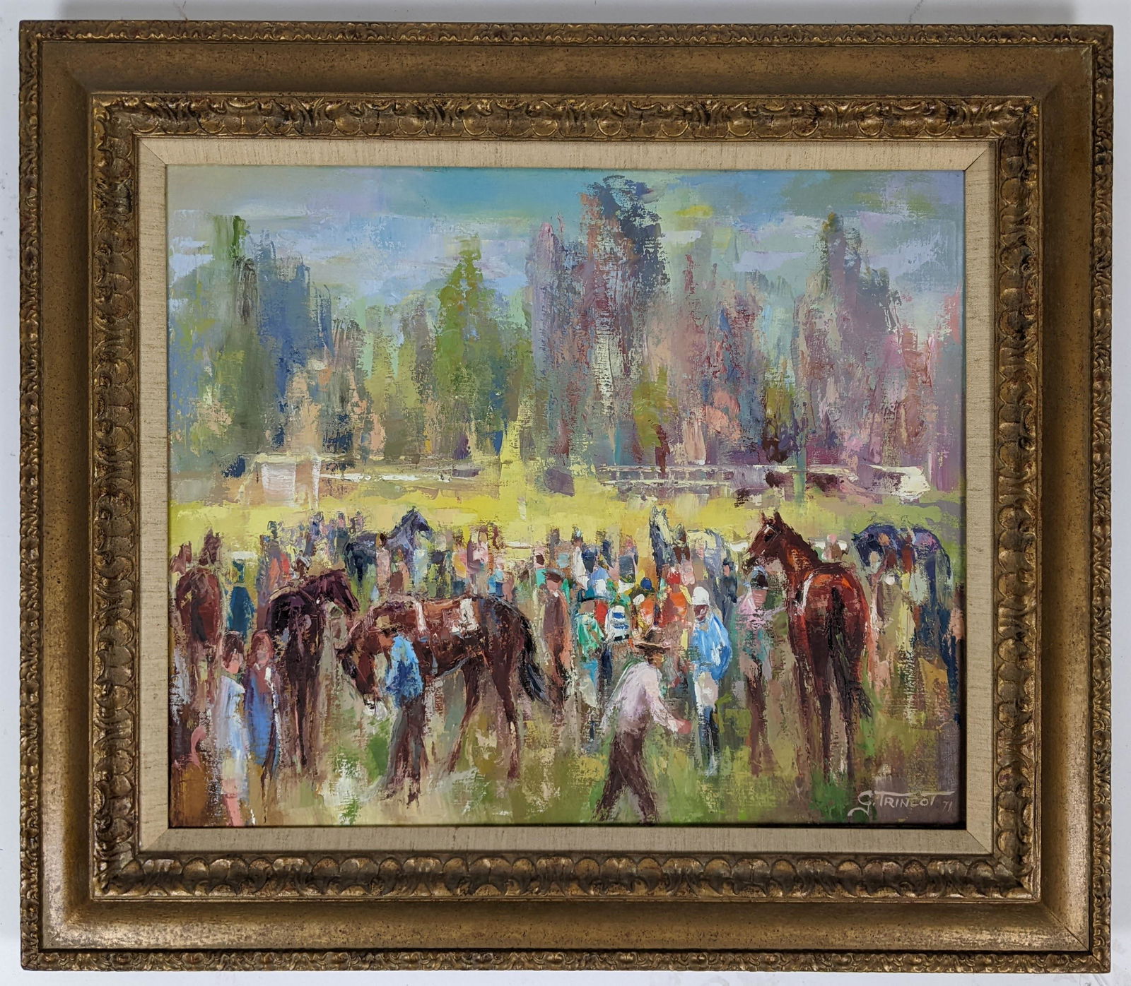 G. TRINCOT: Horses After a Race - Painting (1 of 14)
