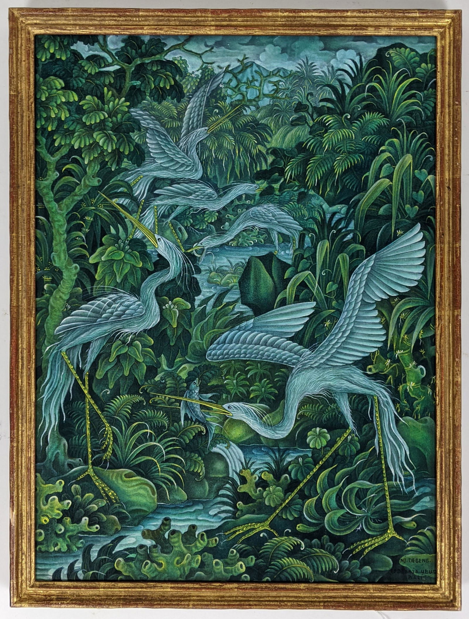 DEGENG: Cranes - Balinese Oil Painting (1 of 14)