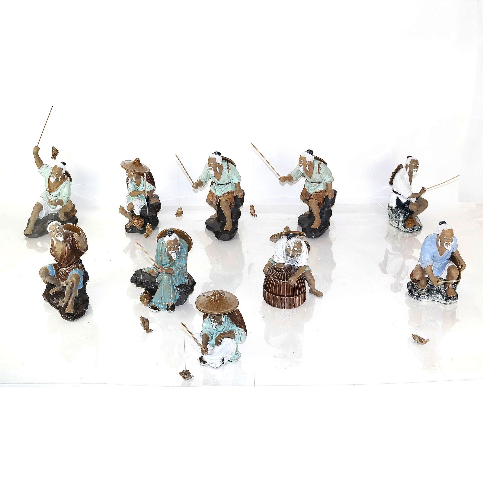 10 Chinese Mud Men Figures (1 of 12)