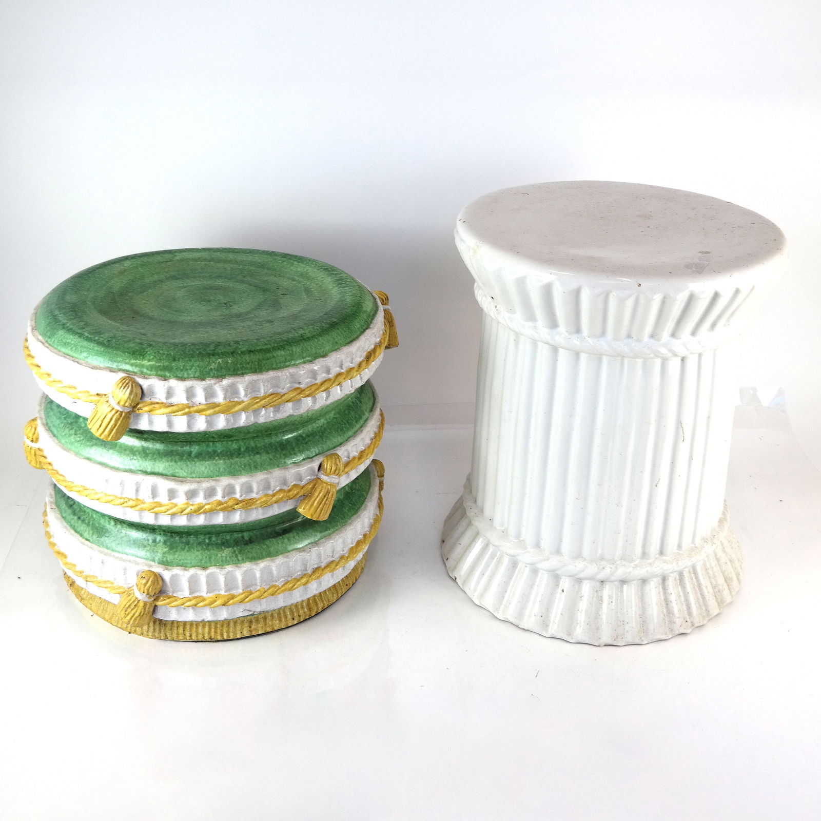 Two Glazed Ceramic Garden Seats (1 of 14)