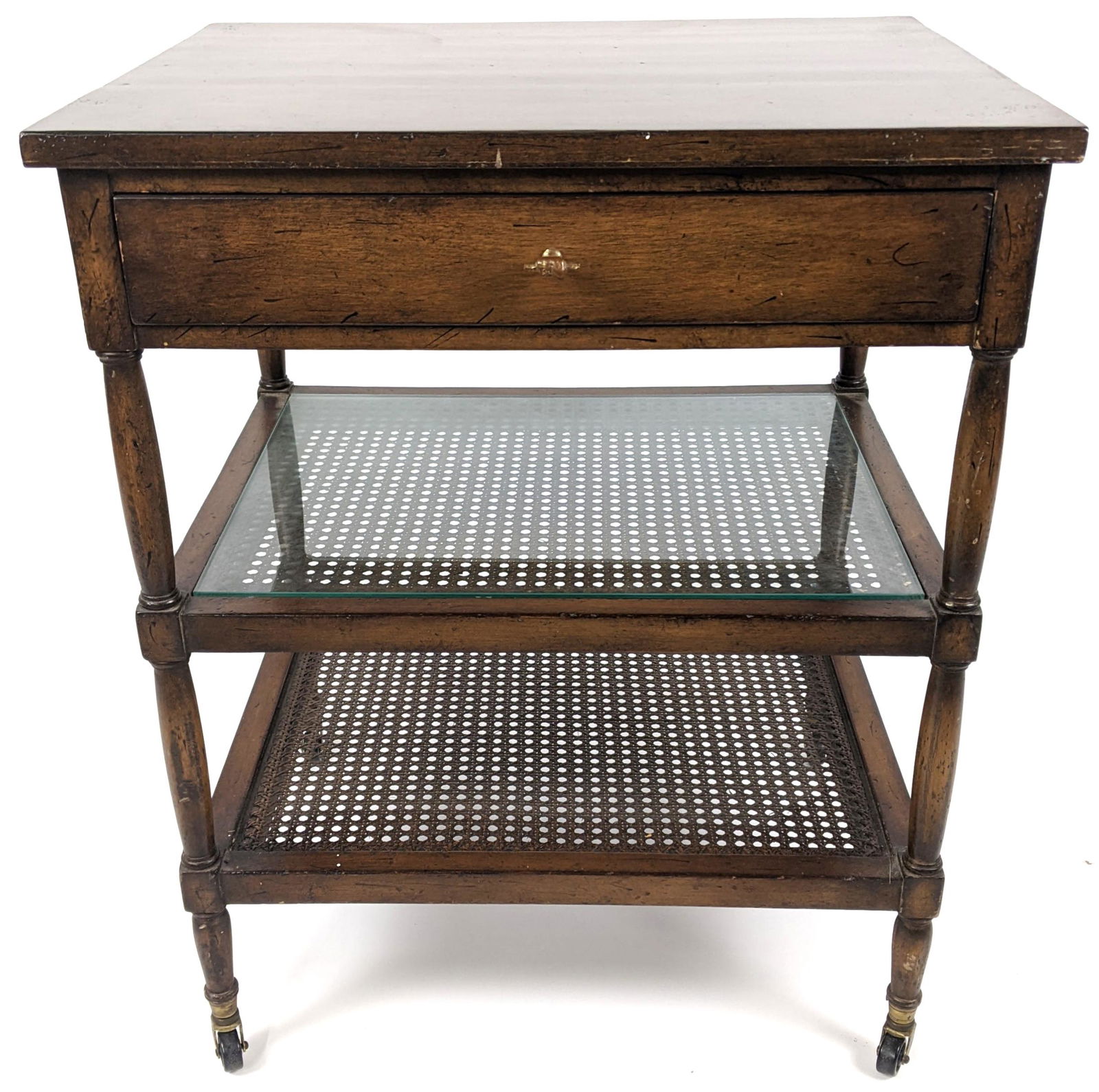 20th C. English-Style Walnut Side Table (1 of 10)