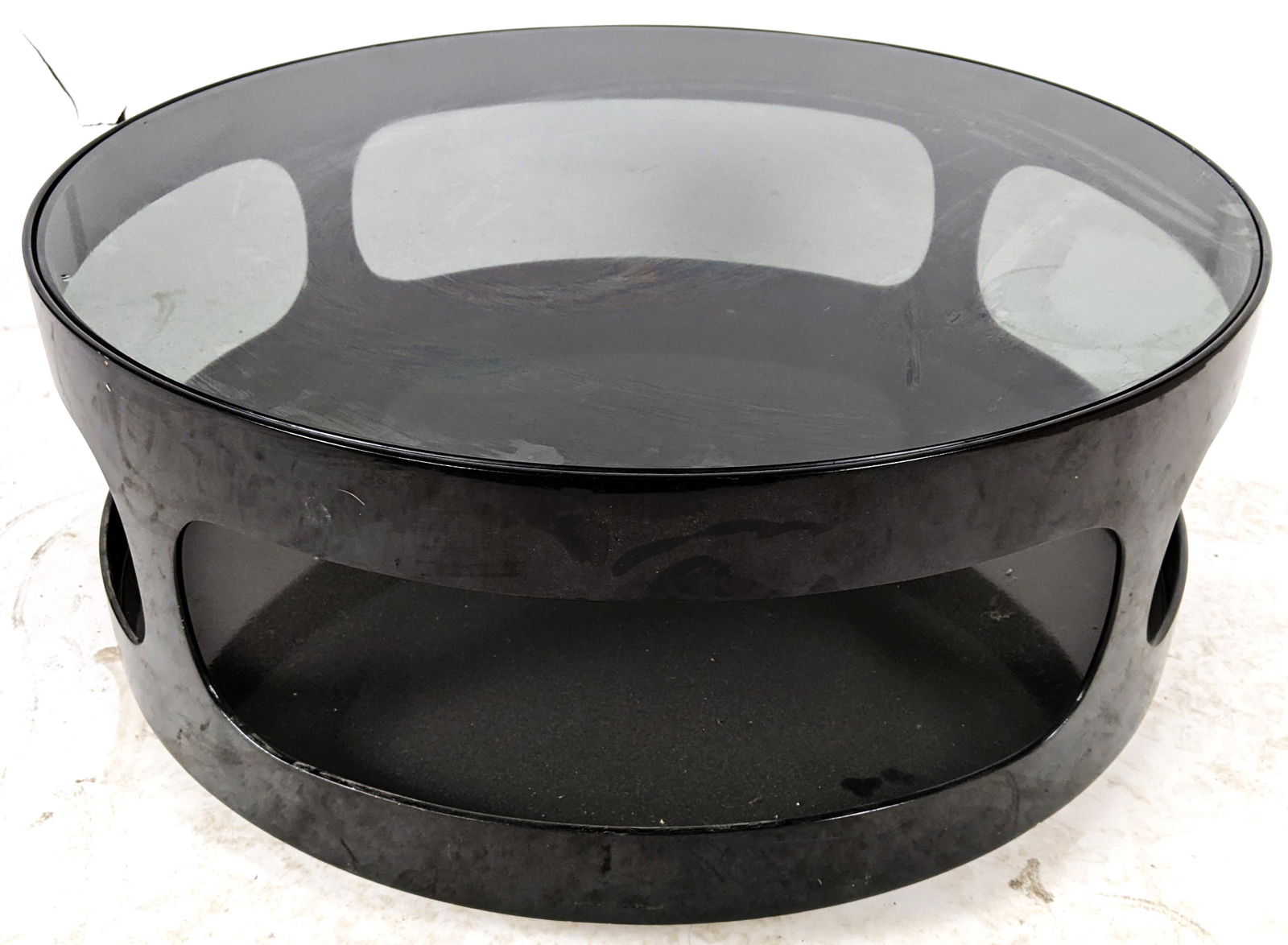 Round Black Lacquered Coffee Table (1 of 6)