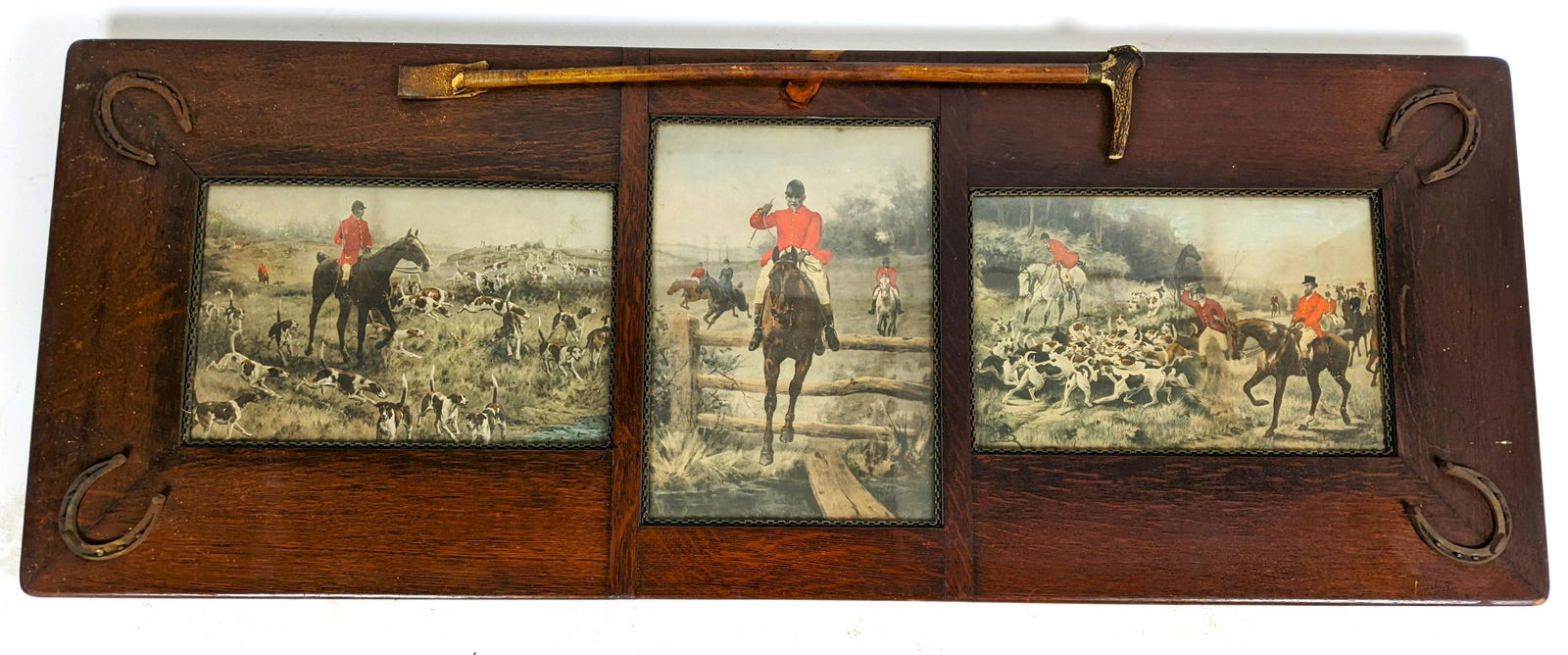 Hunting Prints Oak Wall Hanging (1 of 15)