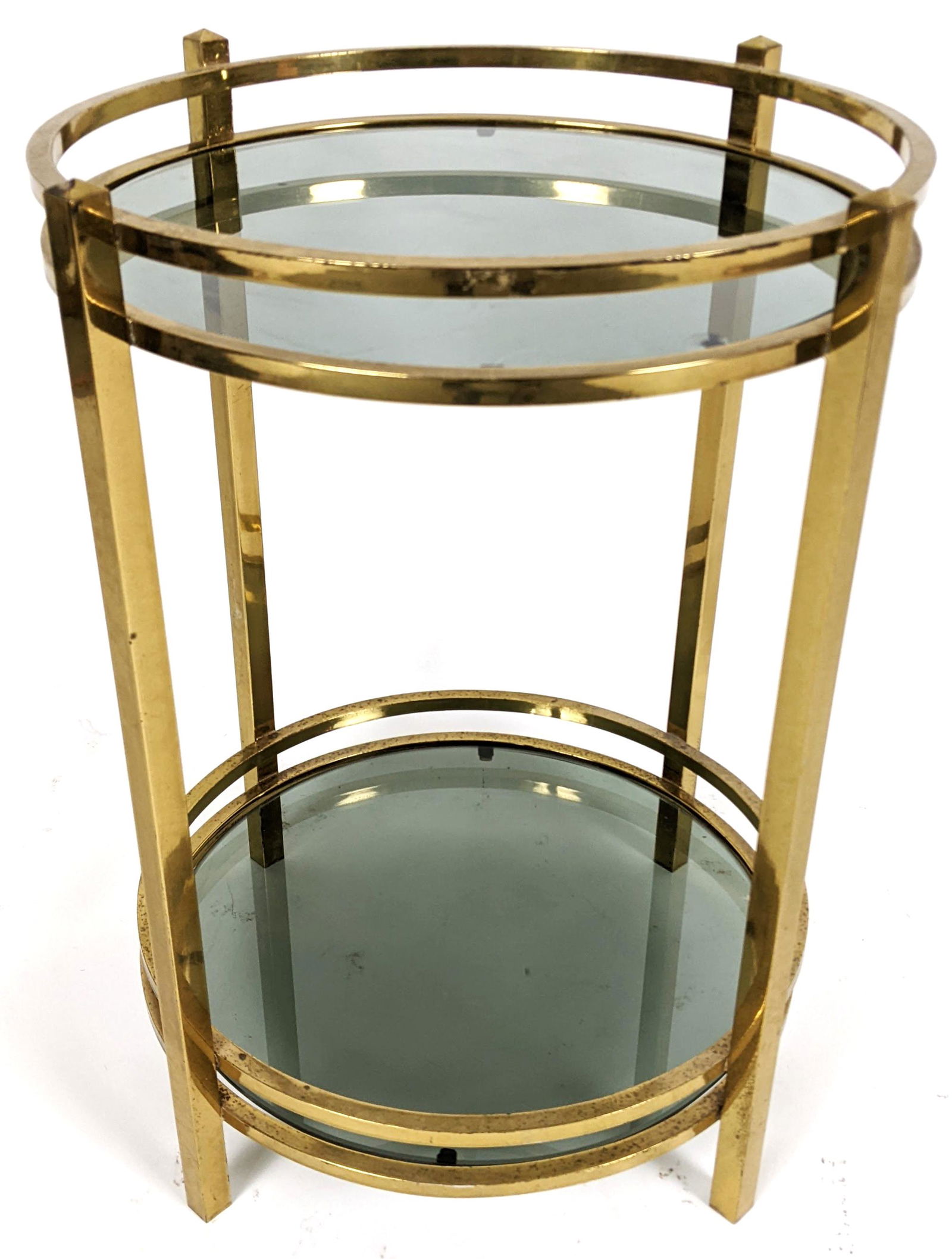 Modern Smoked Glass & Brass Table (1 of 8)