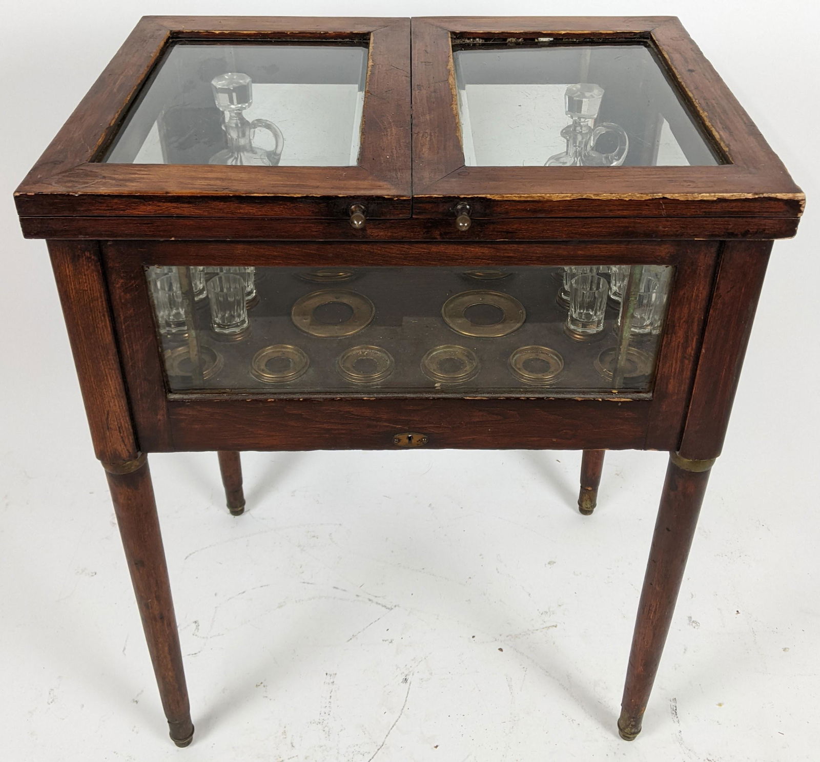 Mahogany Lift-Top Demilune Bar (1 of 18)