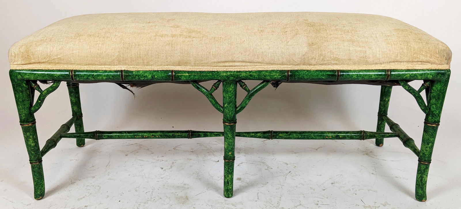 Green Faux Bamboo Window Bench (1 of 10)