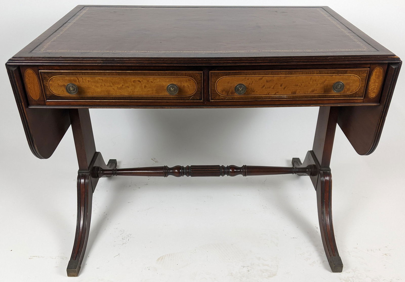 Mahogany Leather Top Sofa Table (1 of 16)