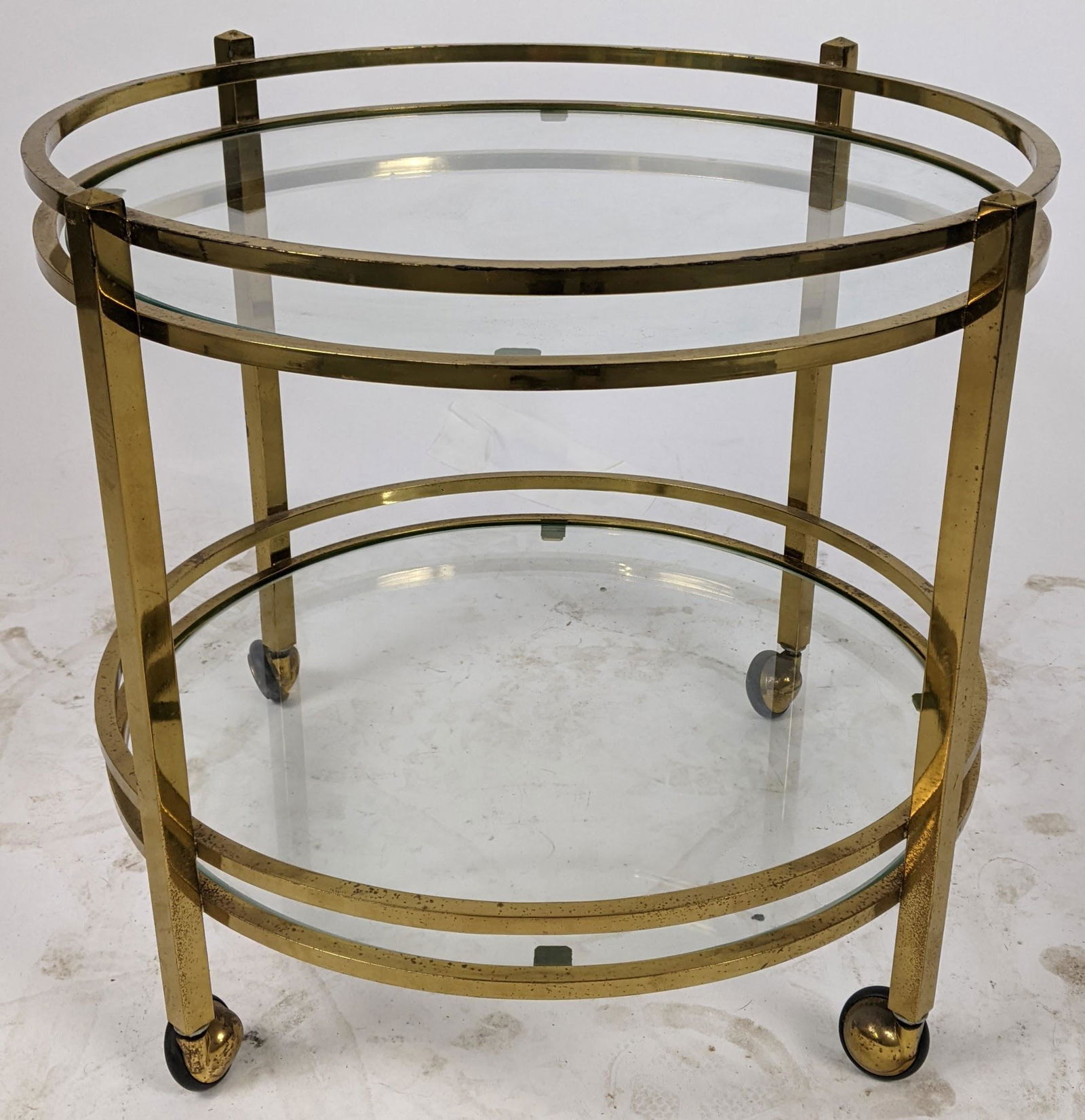 Contemporary Round Brass & Glass Stand (1 of 8)