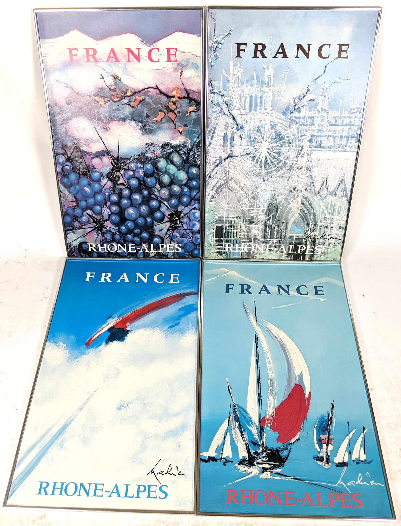 Set of 4 Framed France - Rhone - Alpes Posters (1 of 10)