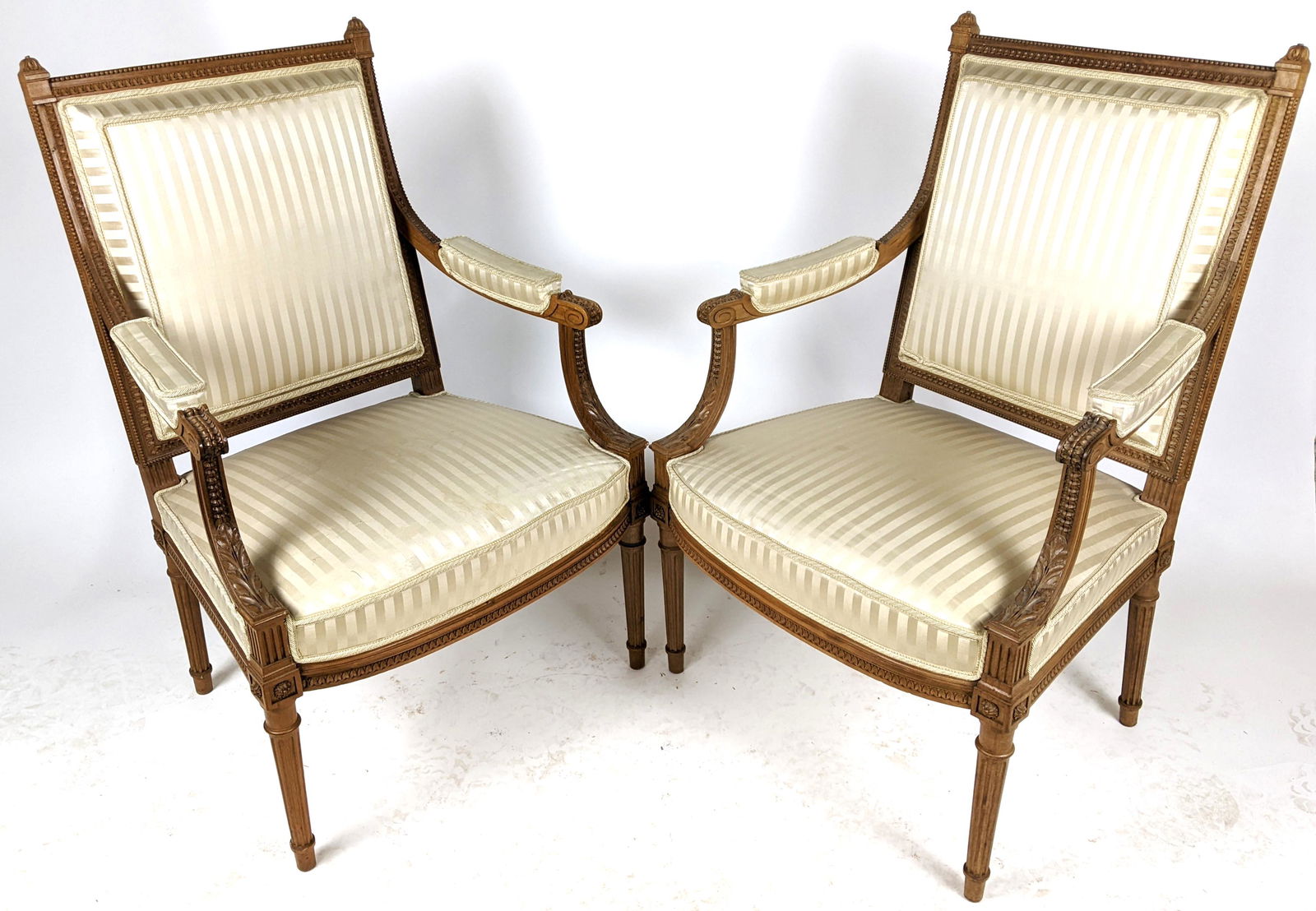 Pair of Louis XVI-Style Walnut Arm Chairs (1 of 12)