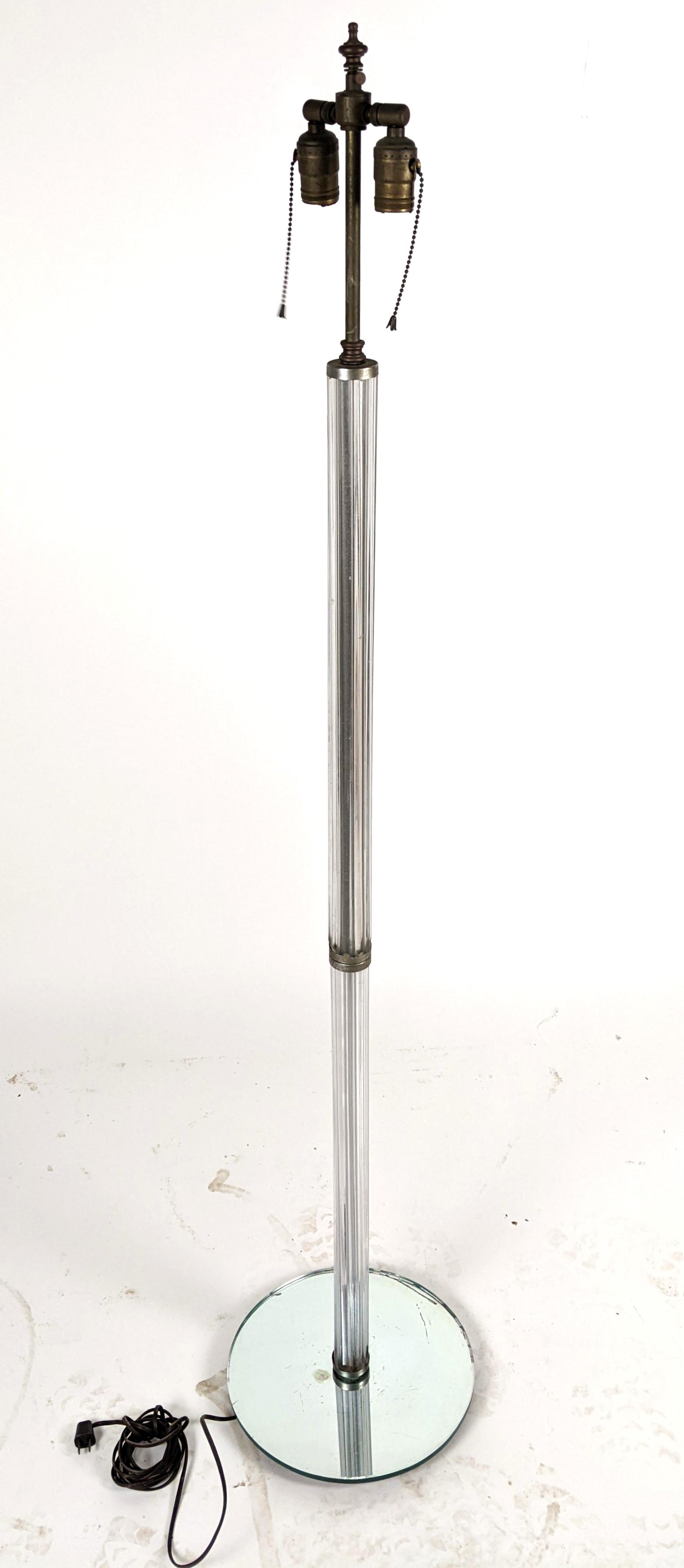 Vintage Glass & Chrome Floor Lamp (1 of 7)