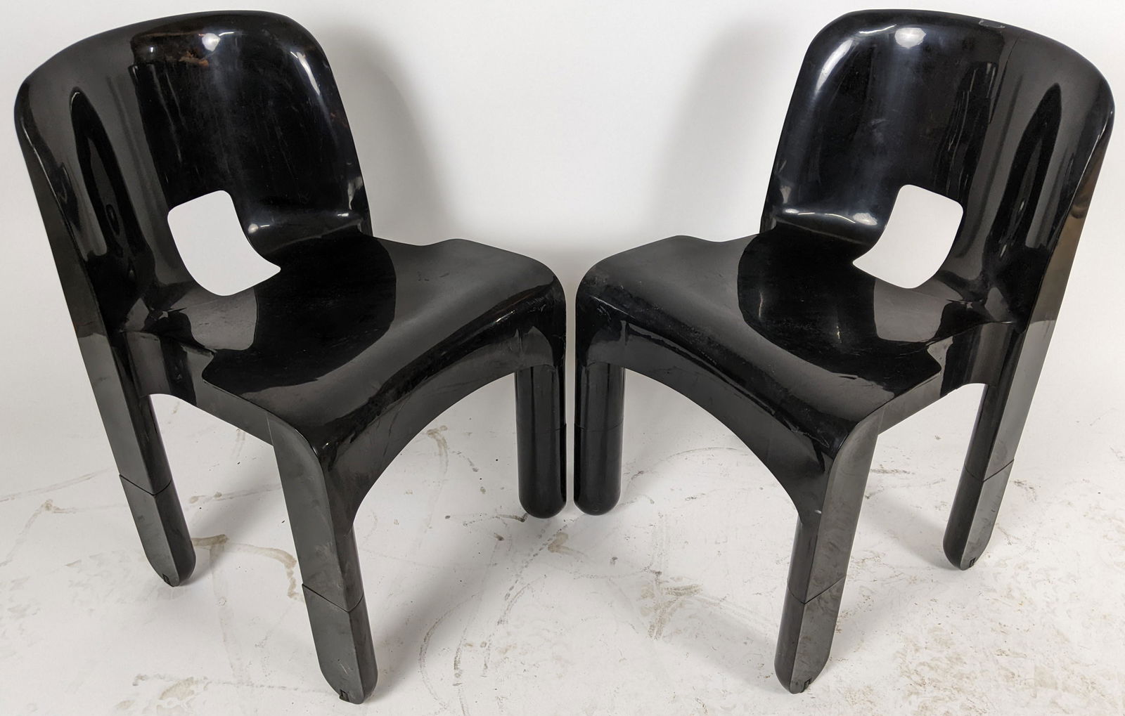 Pair of Mid-Century Black Plastic Child's Chairs (1 of 8)
