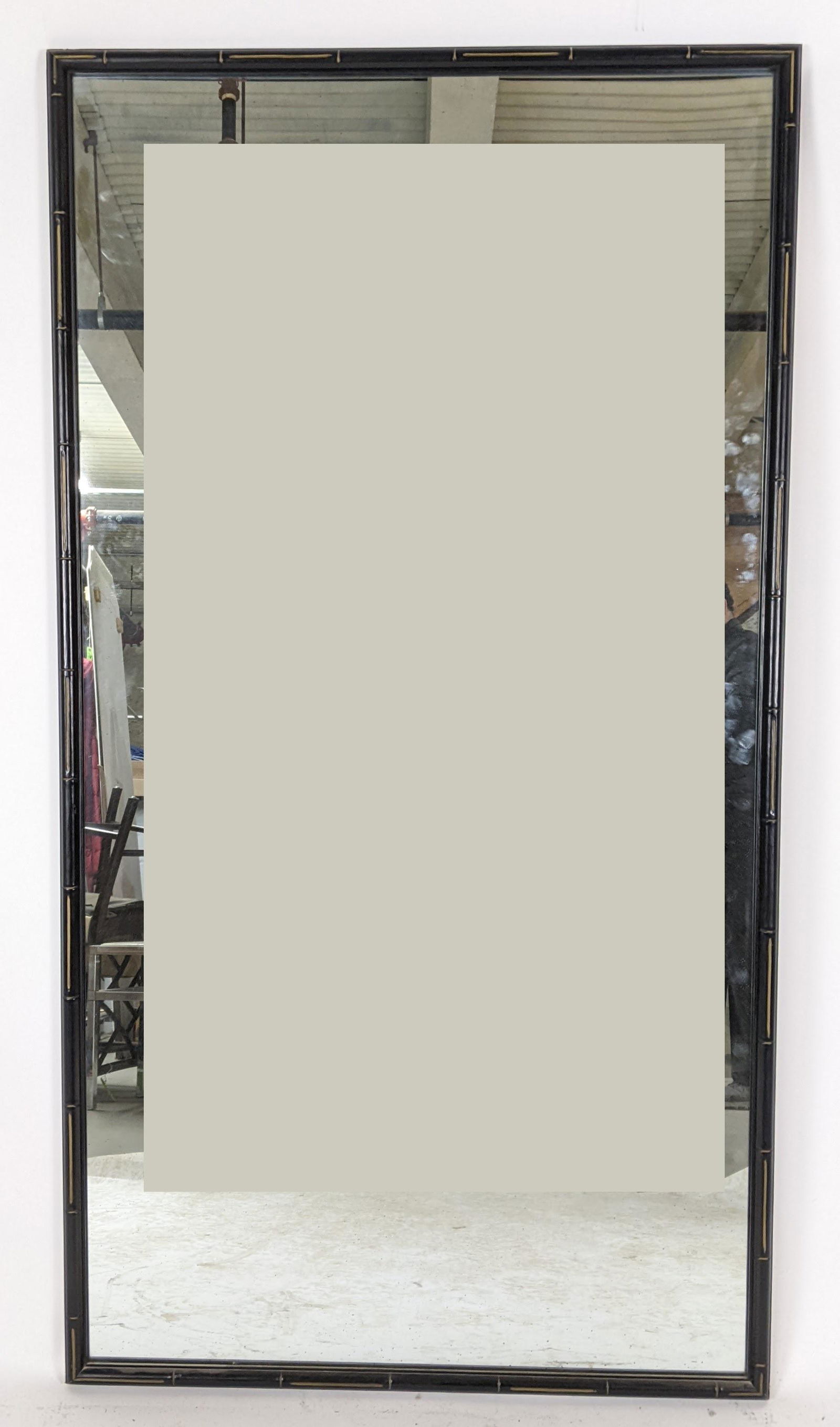 20th C. Black Lacquered Mirror (1 of 7)
