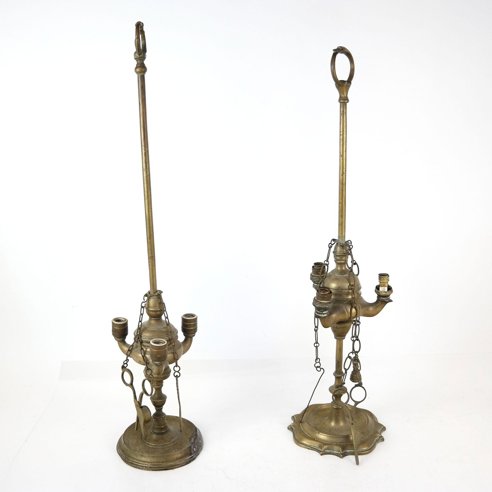 Pair of Bronze Oil Lamps (1 of 7)