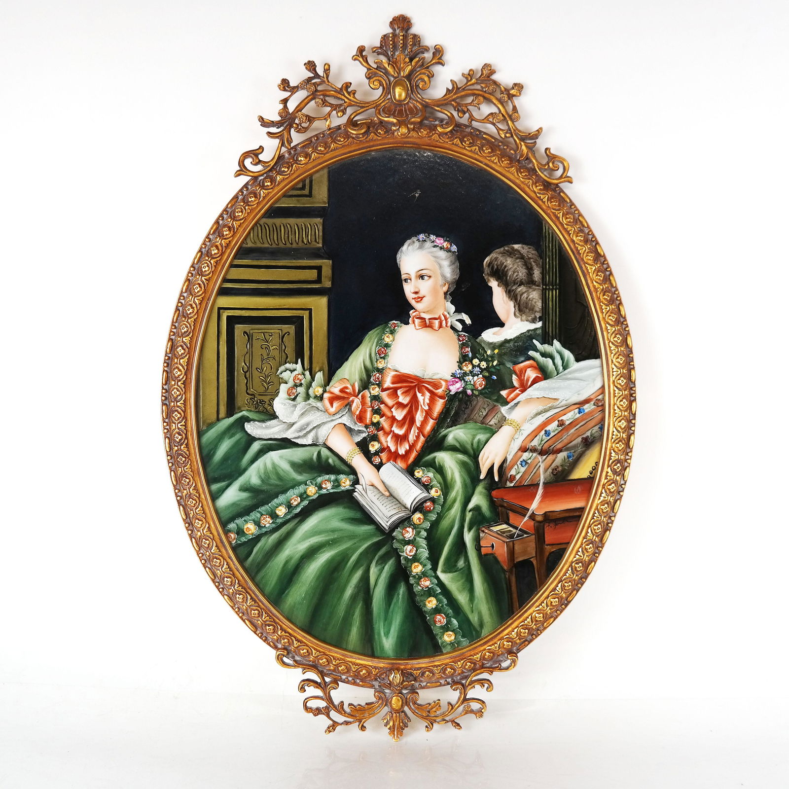 Framed Oval Porcelain Portrait Plaque (1 of 12)