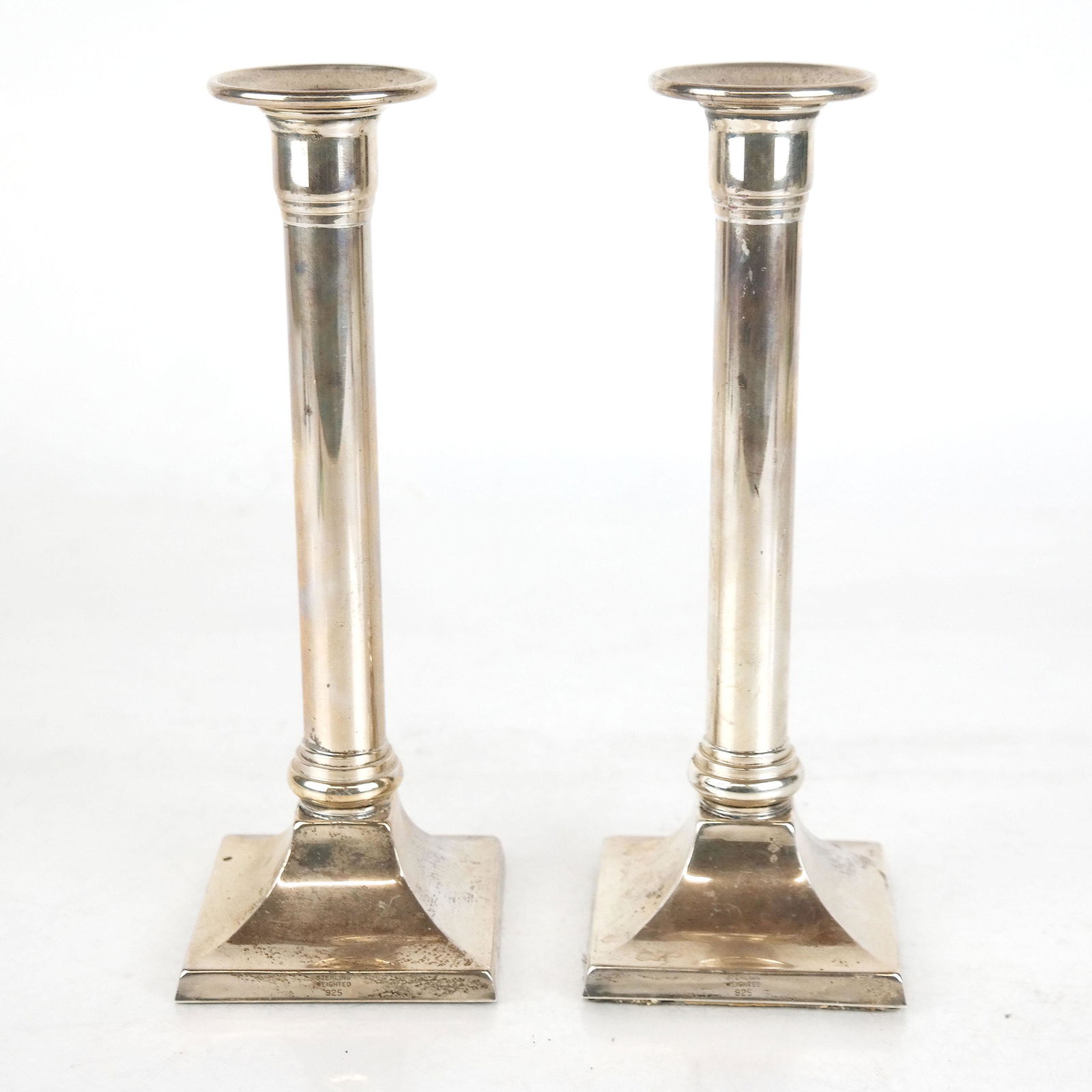 Pair of Art Deco Sterling Silver Candlesticks (1 of 9)