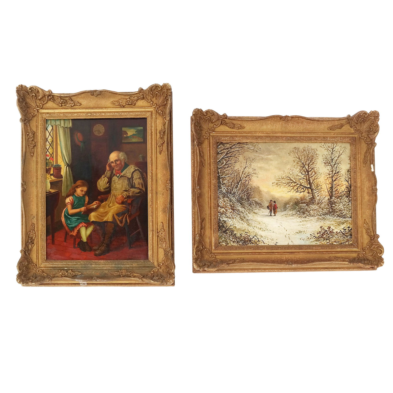 Two Framed Oils on Canvas - Landscape, Interior (1 of 11)