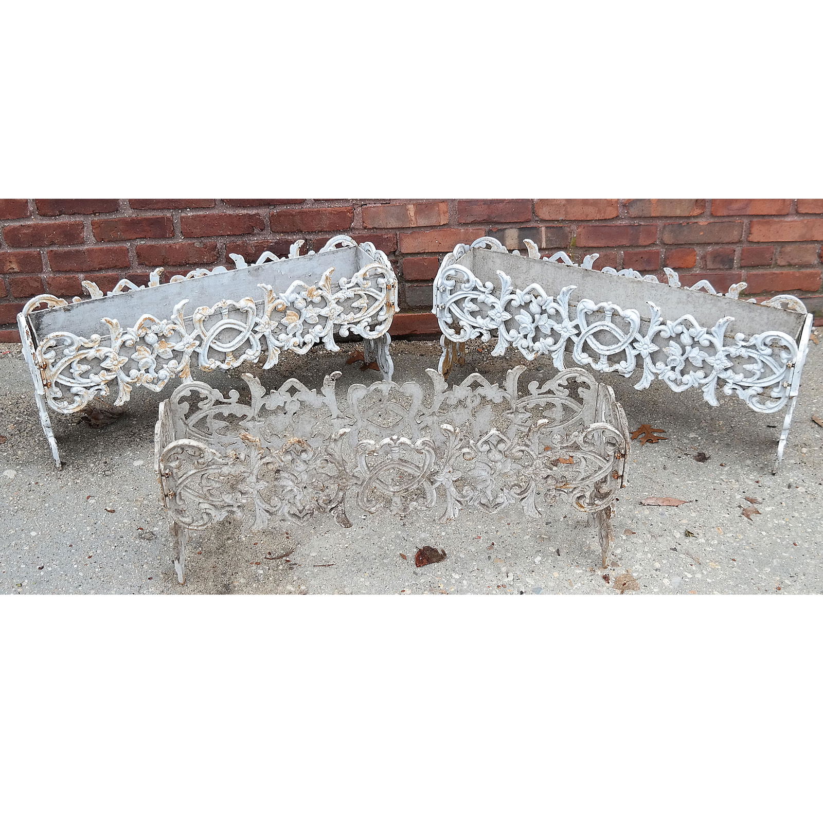 Set of Three Vintage Cast Iron Planters (1 of 5)