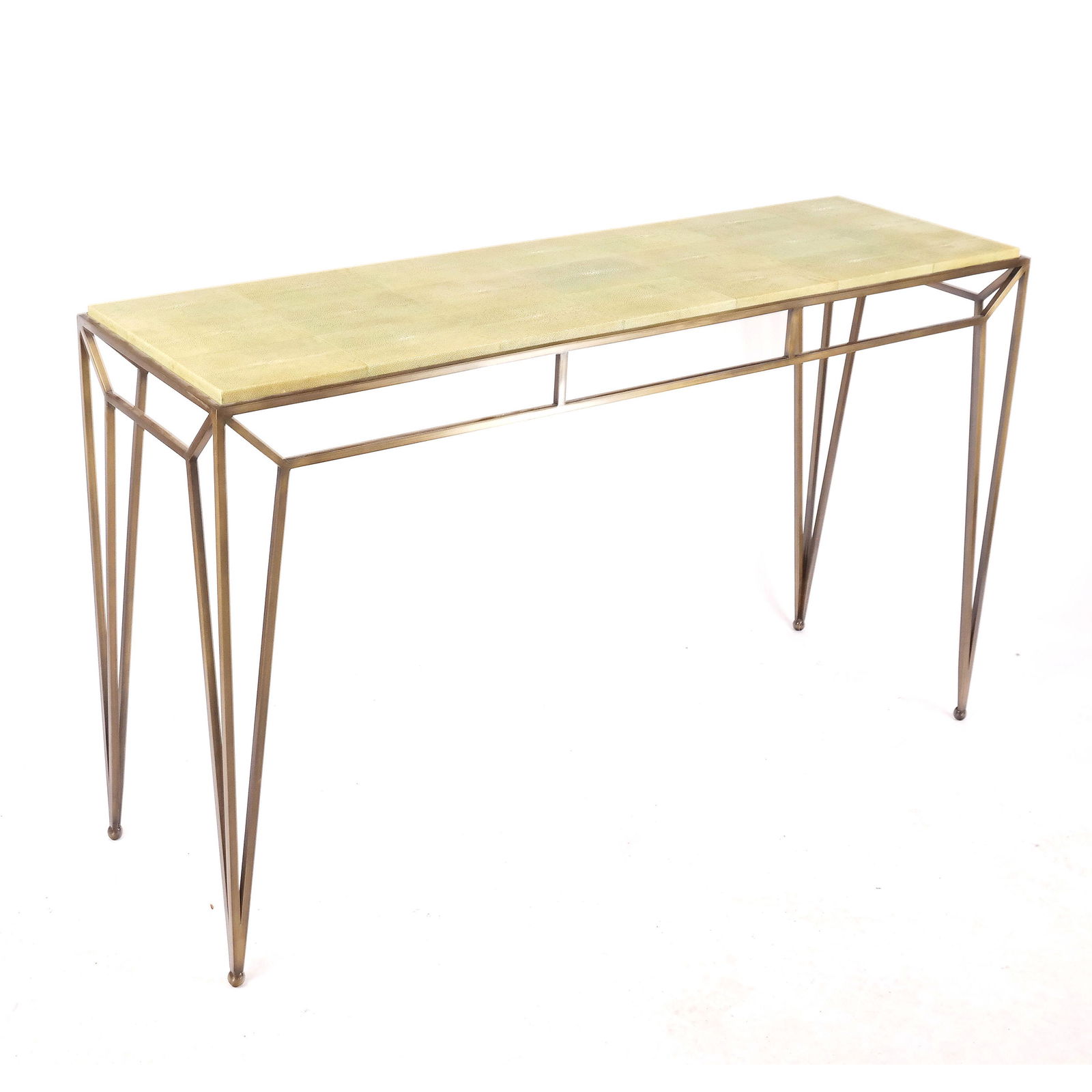 Modern Shagreen Top Iron Console (1 of 9)