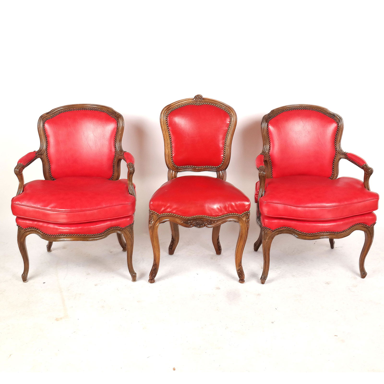Set of 3 Matched Louis XV-Style Walnut Chairs (1 of 11)