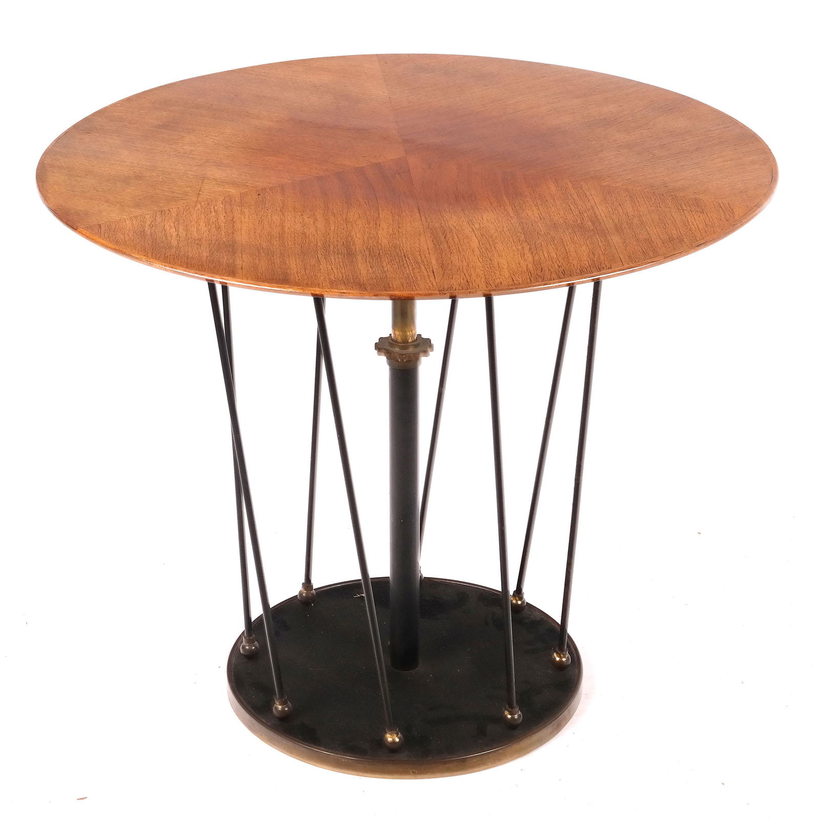 French Art Deco-Style Iron & Wood Table (1 of 7)