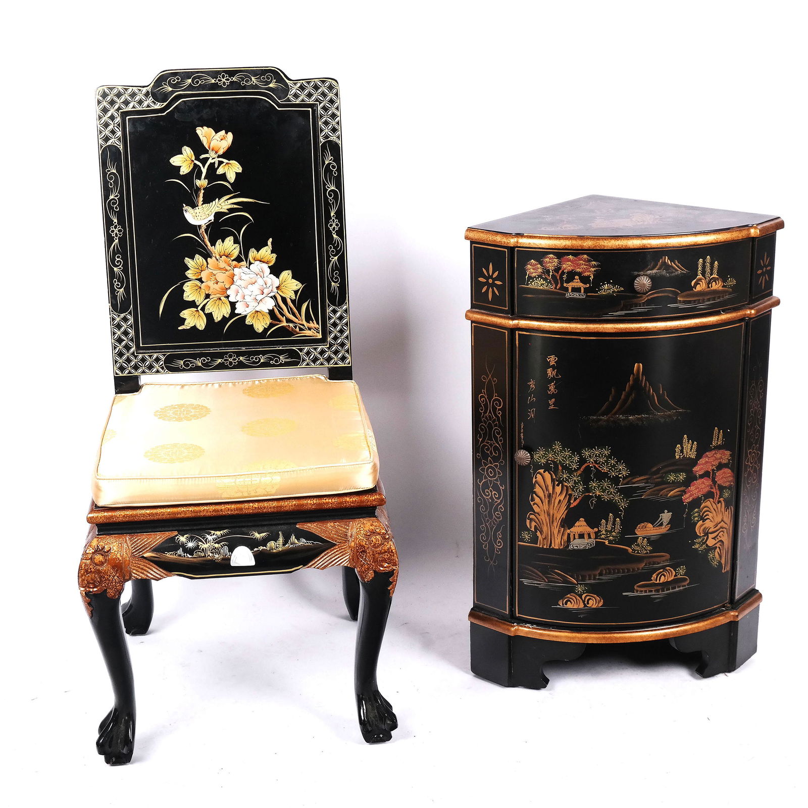 Chinoiserie Corner Cabinet and Chair (1 of 13)