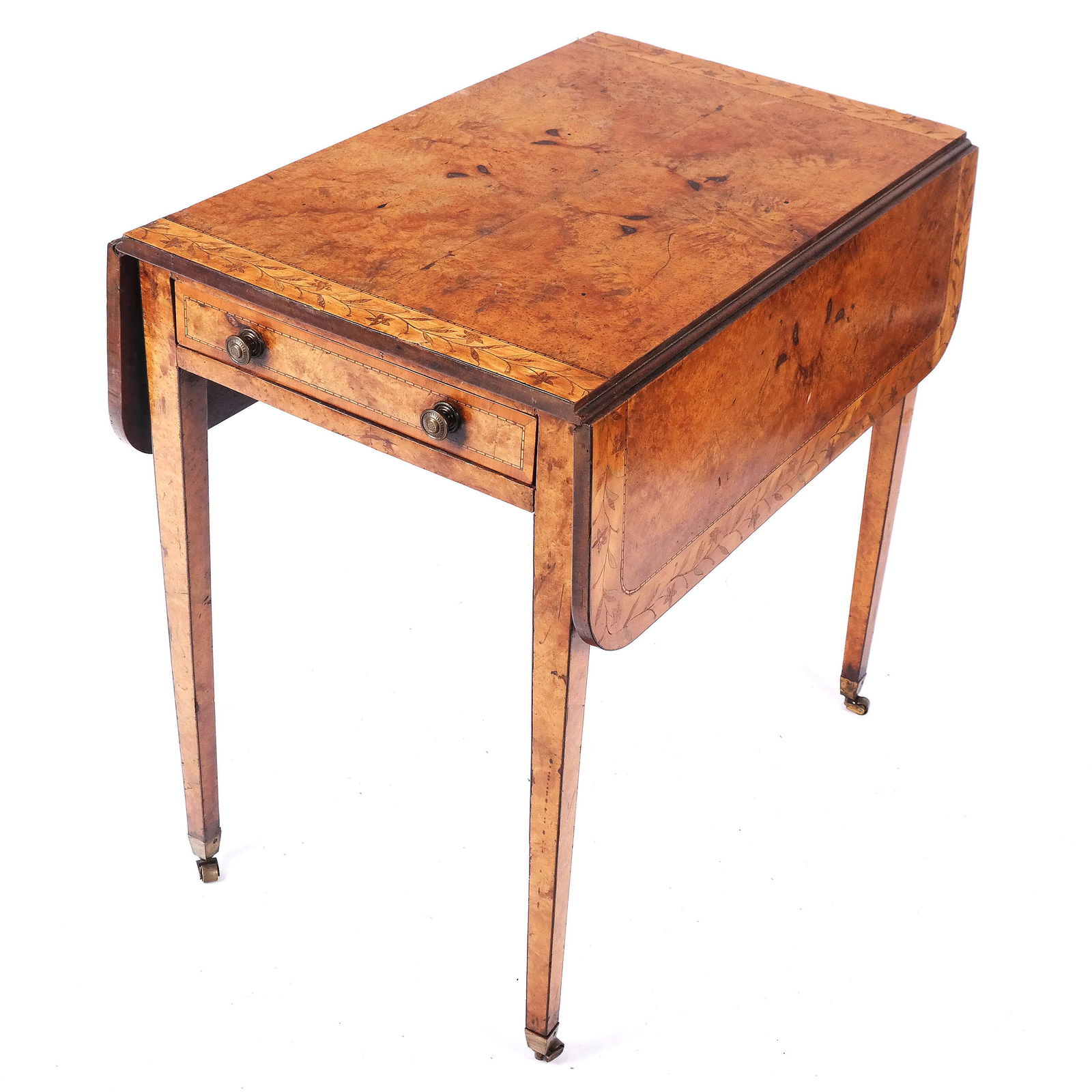 Adam-Style Burl Wood Pembroke Table (1 of 11)