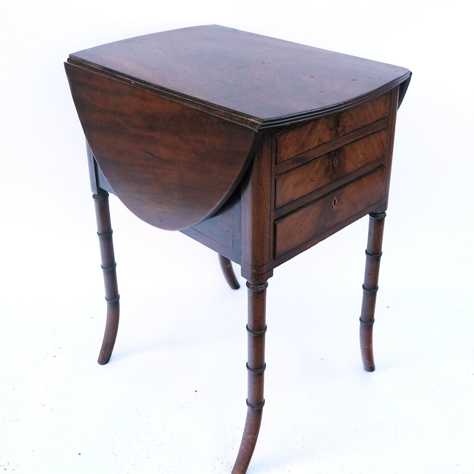 Antique Faux Bamboo Work Table (1 of 11)