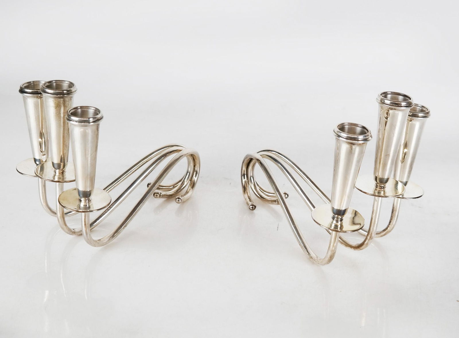 Pair of Modern Sterling Silver Candlesticks (1 of 7)